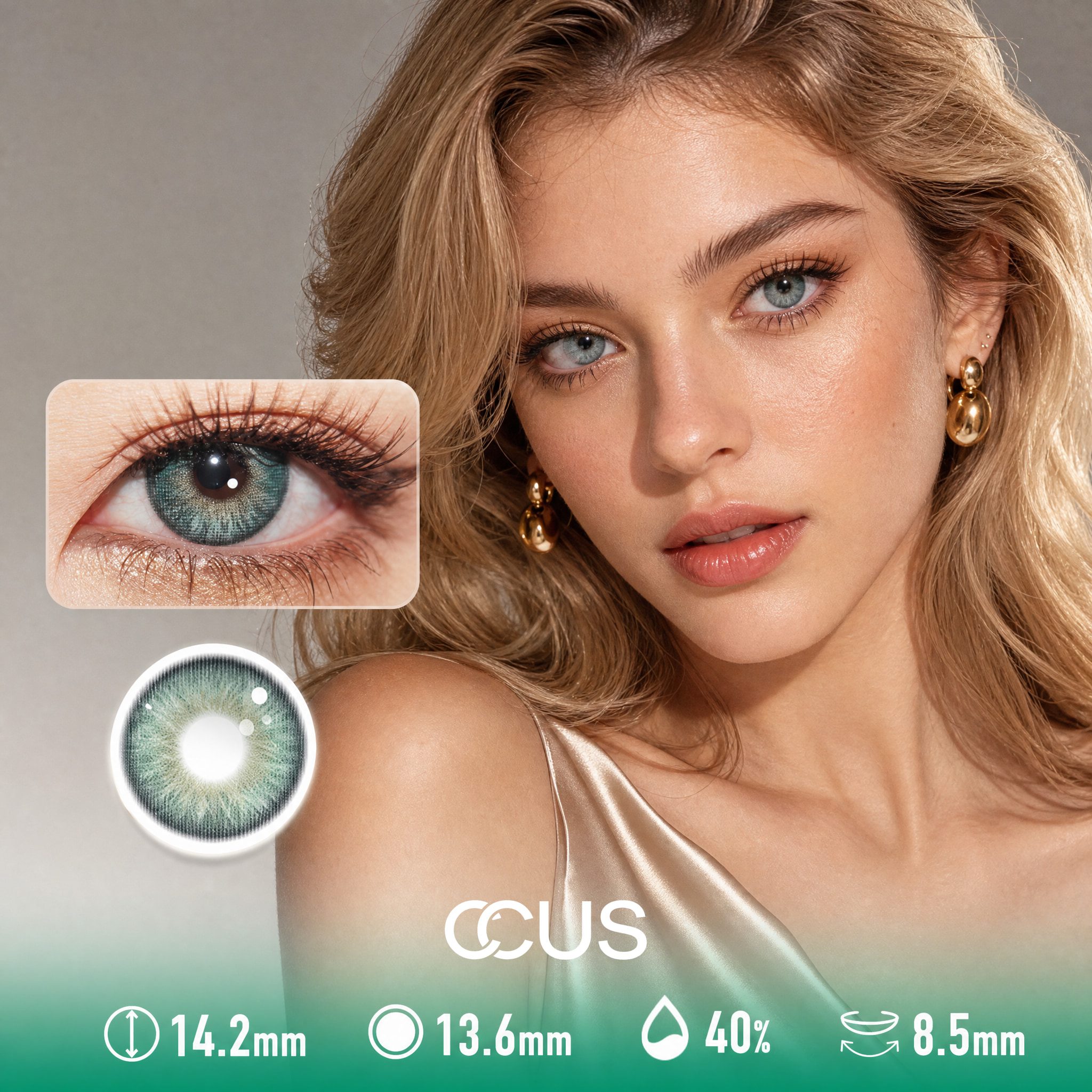 Lisbon Peony Moss Green Contact Lenses
