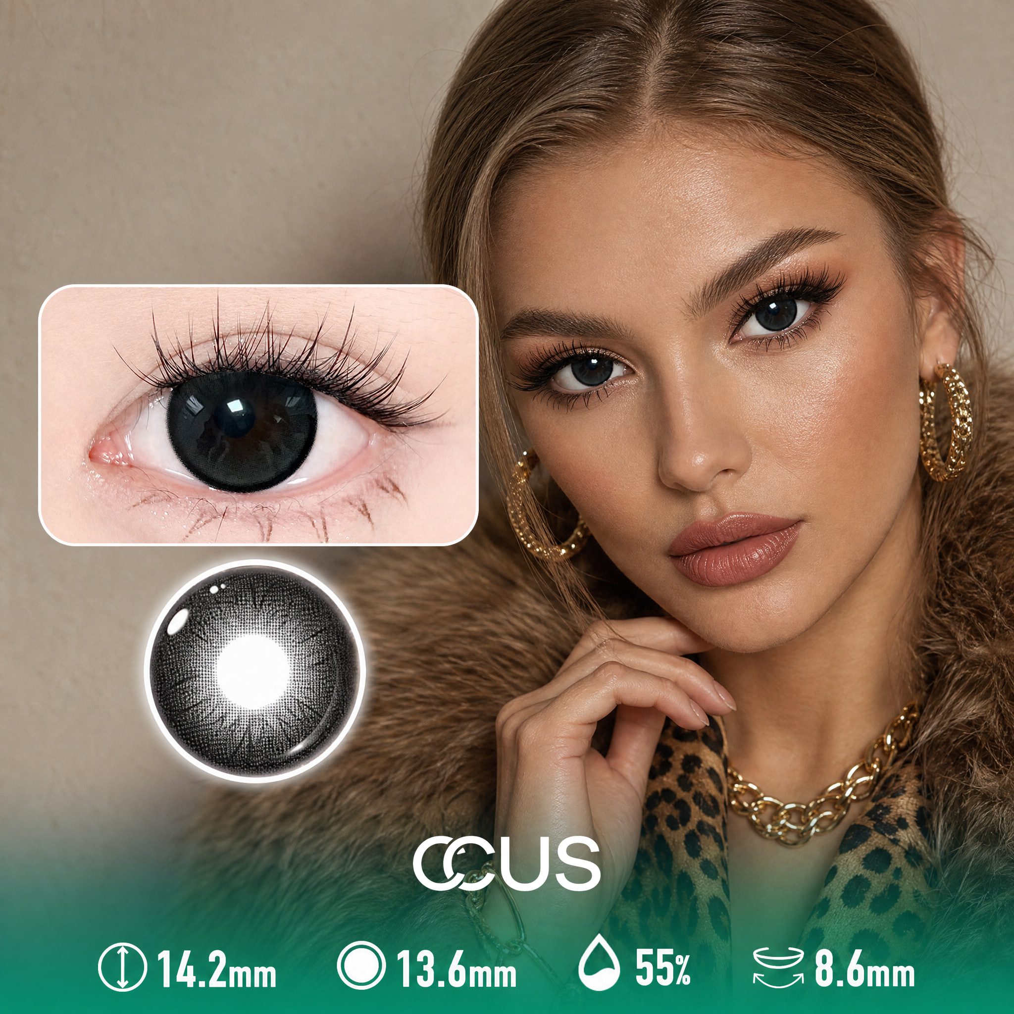 Lisbon Quiet Onyx Black Contact Lenses