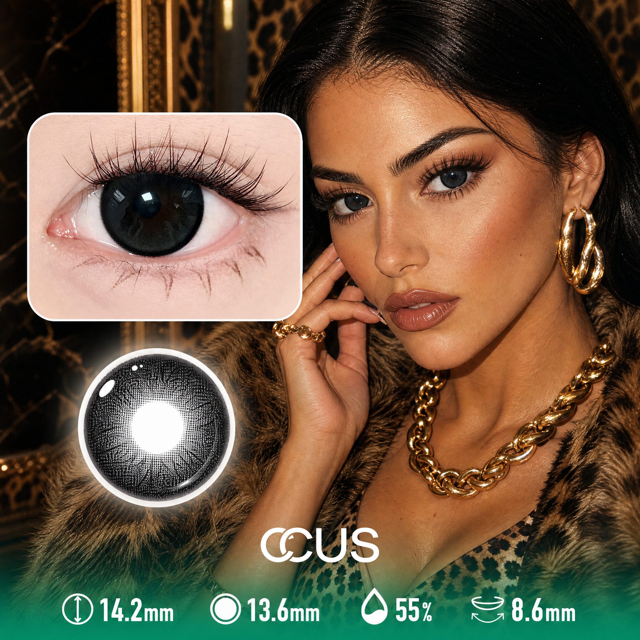 Lisbon Quiet Onyx Black Contact Lenses