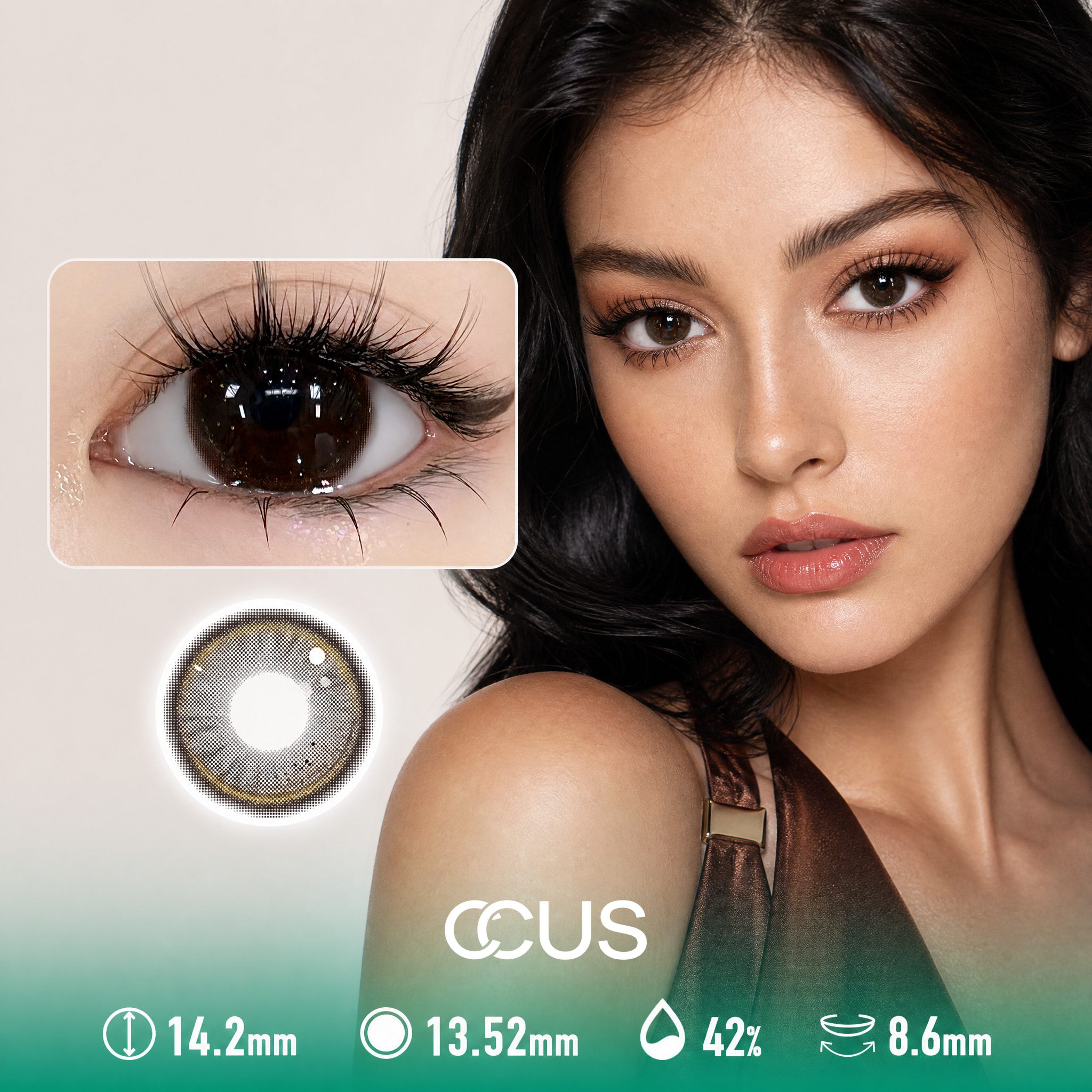 Luminous Paris Amber Brown Contact Lenses