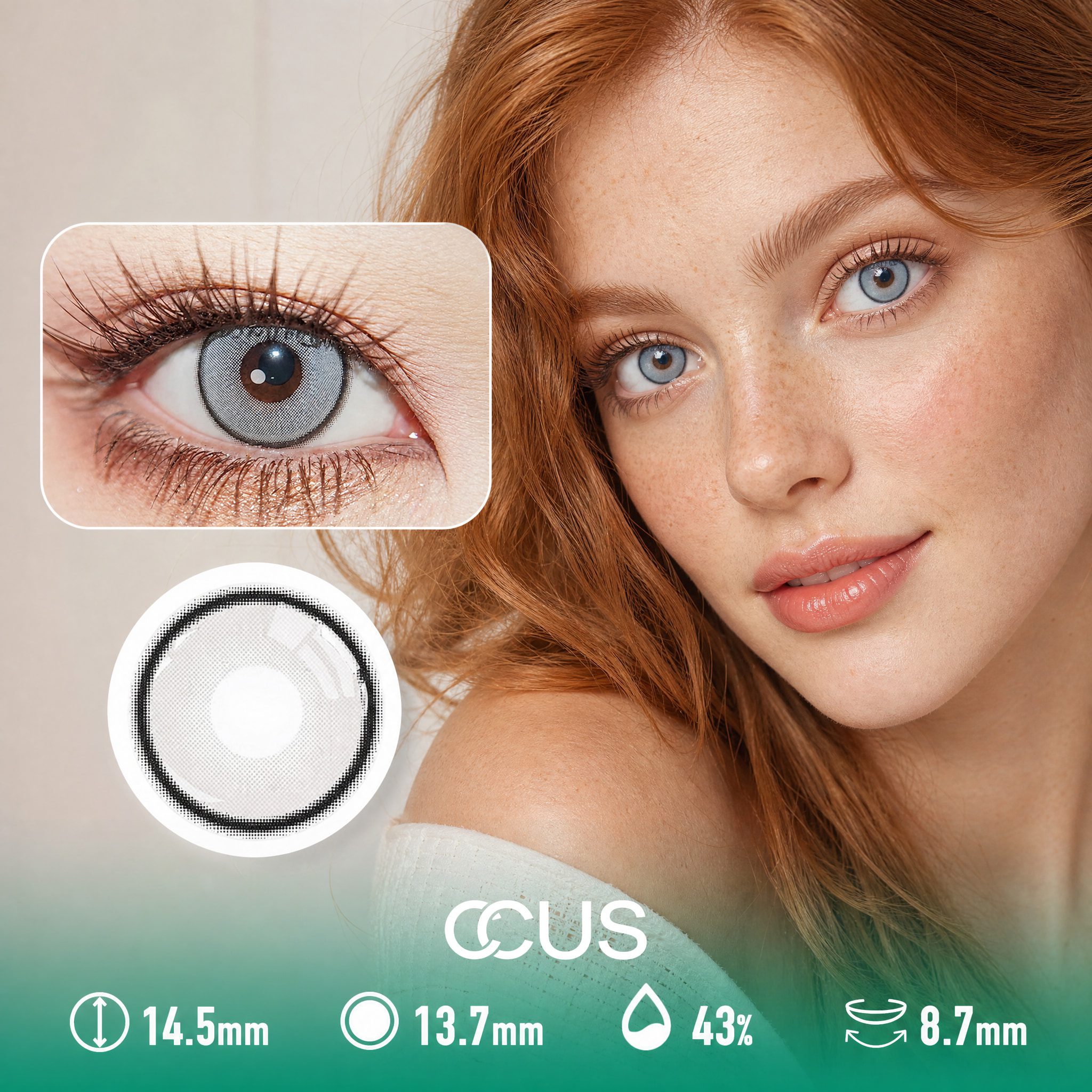 Melancholy Blossom Slate Grey Contact Lenses