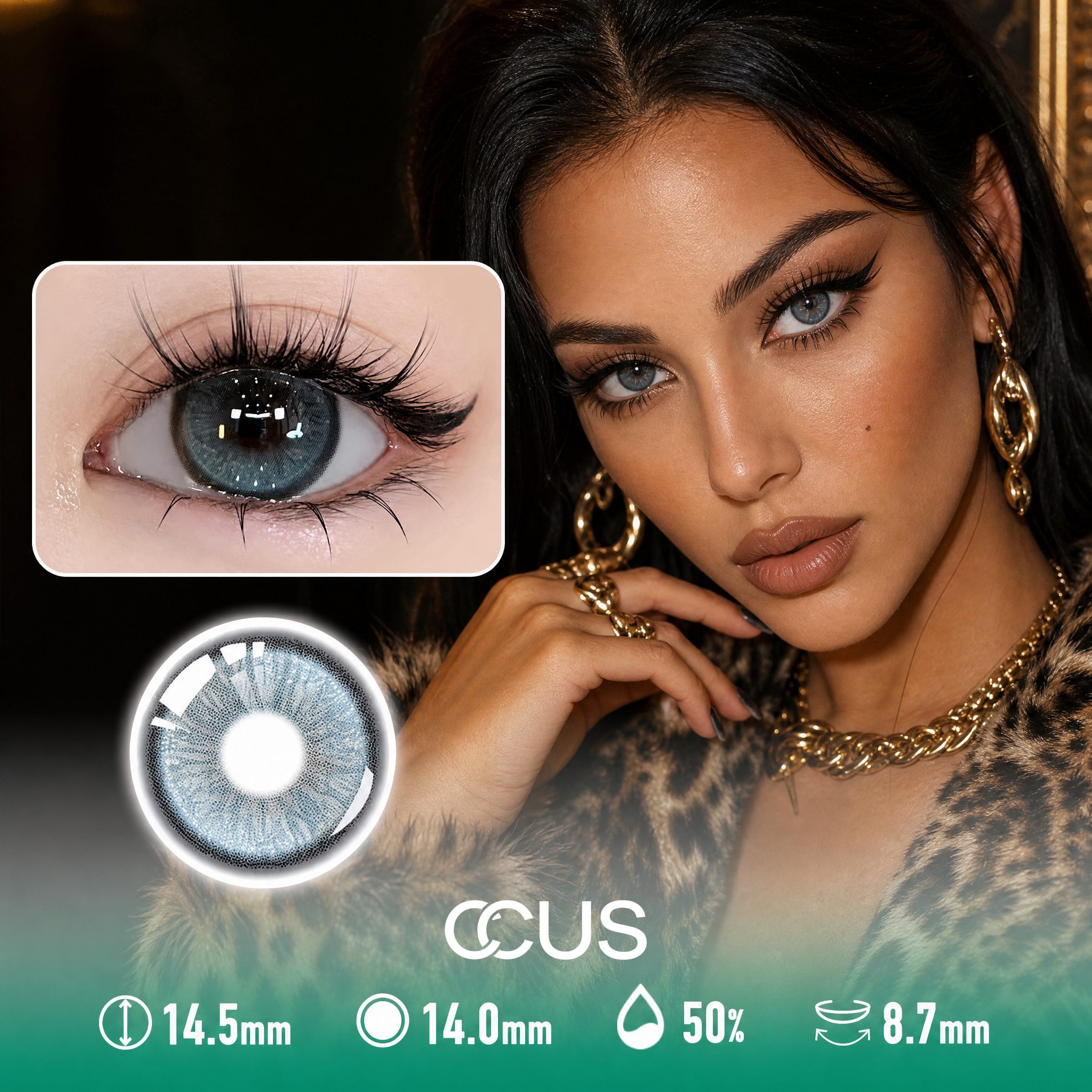 Miami Leopard Aqua Contact Lenses