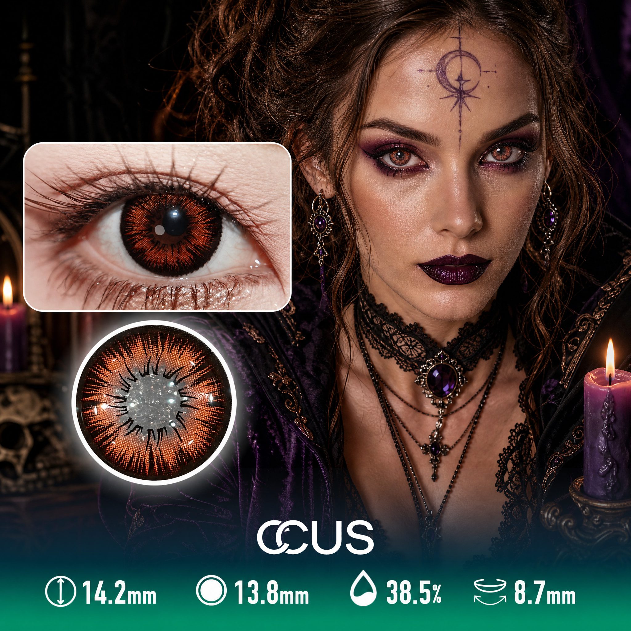 Midnight Brown Halloween Contact Lenses