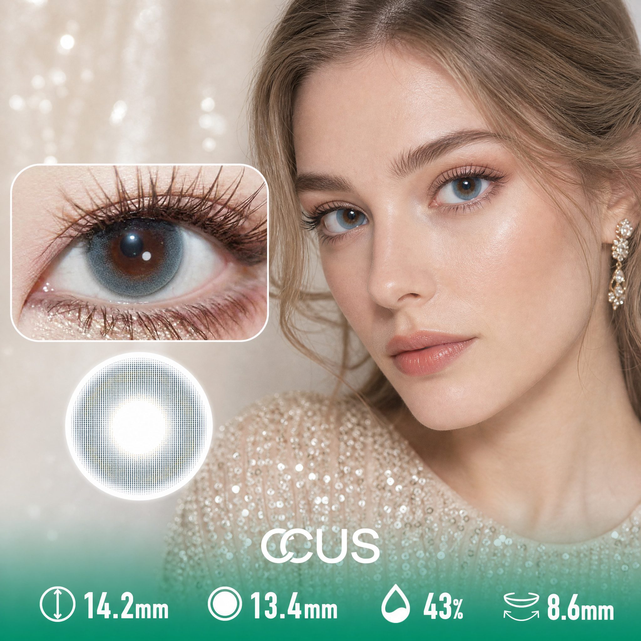 Misty Veil Azure Blue Contact Lenses