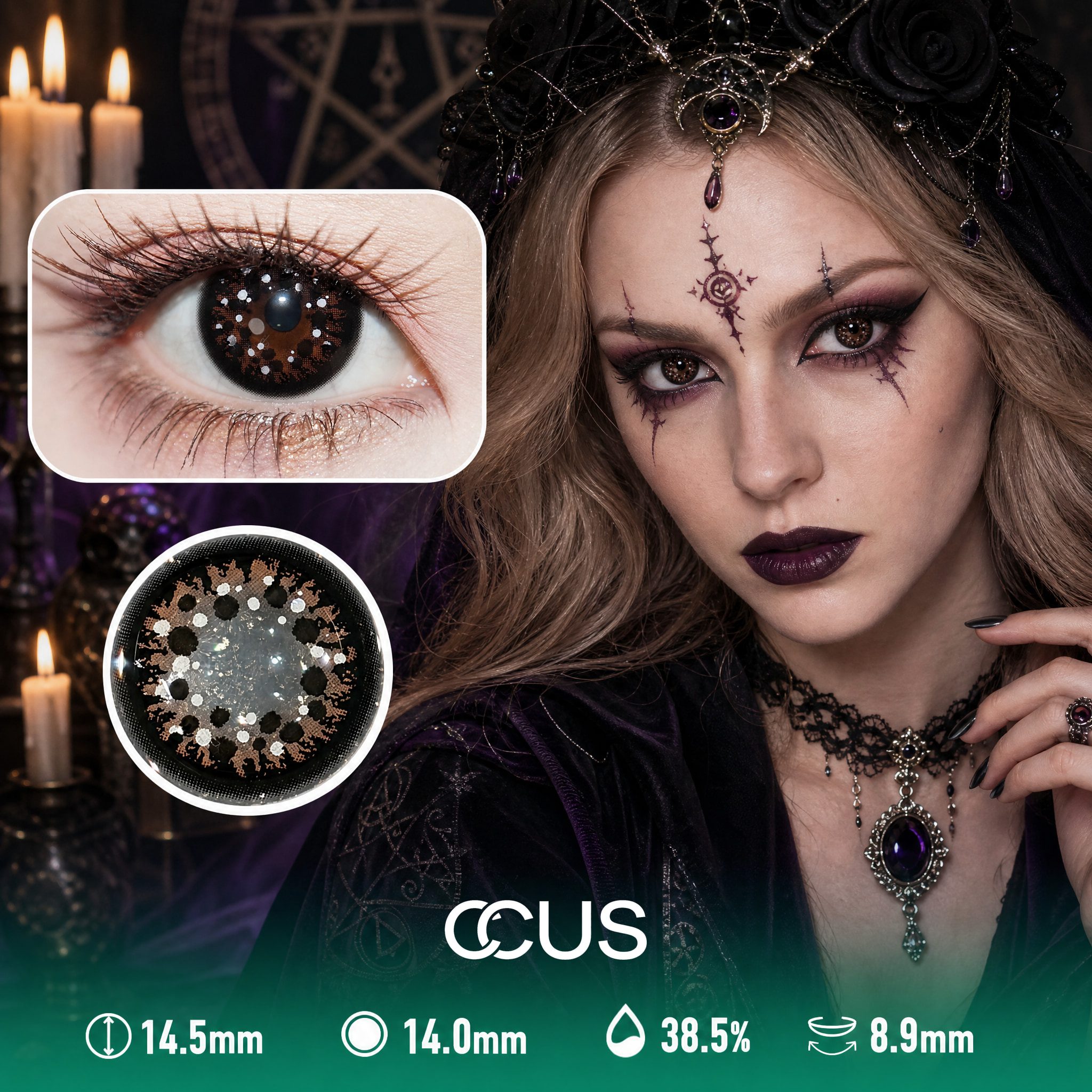 Nocturne Black Halloween Contact Lenses