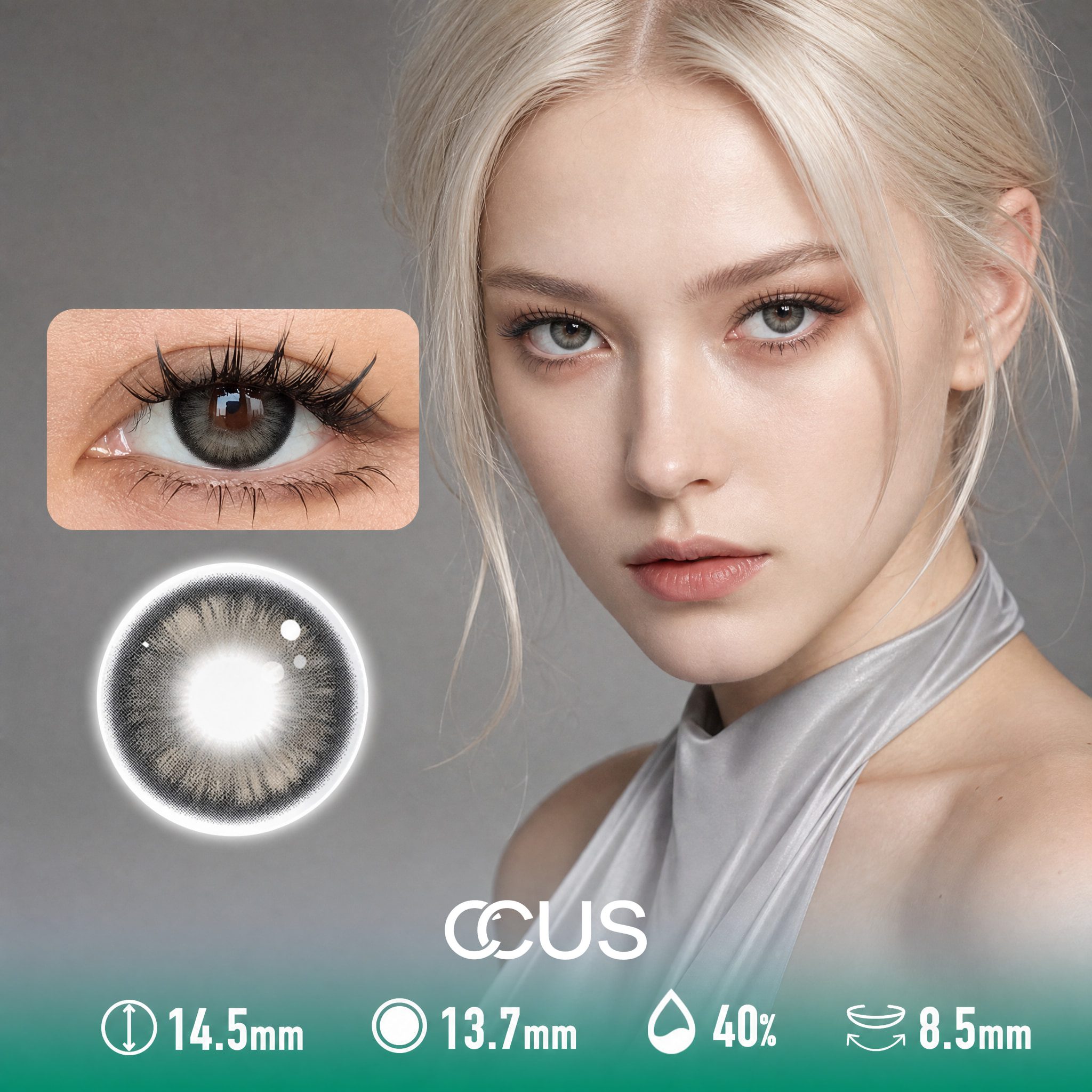 Opal Blossom Grey Contact Lenses