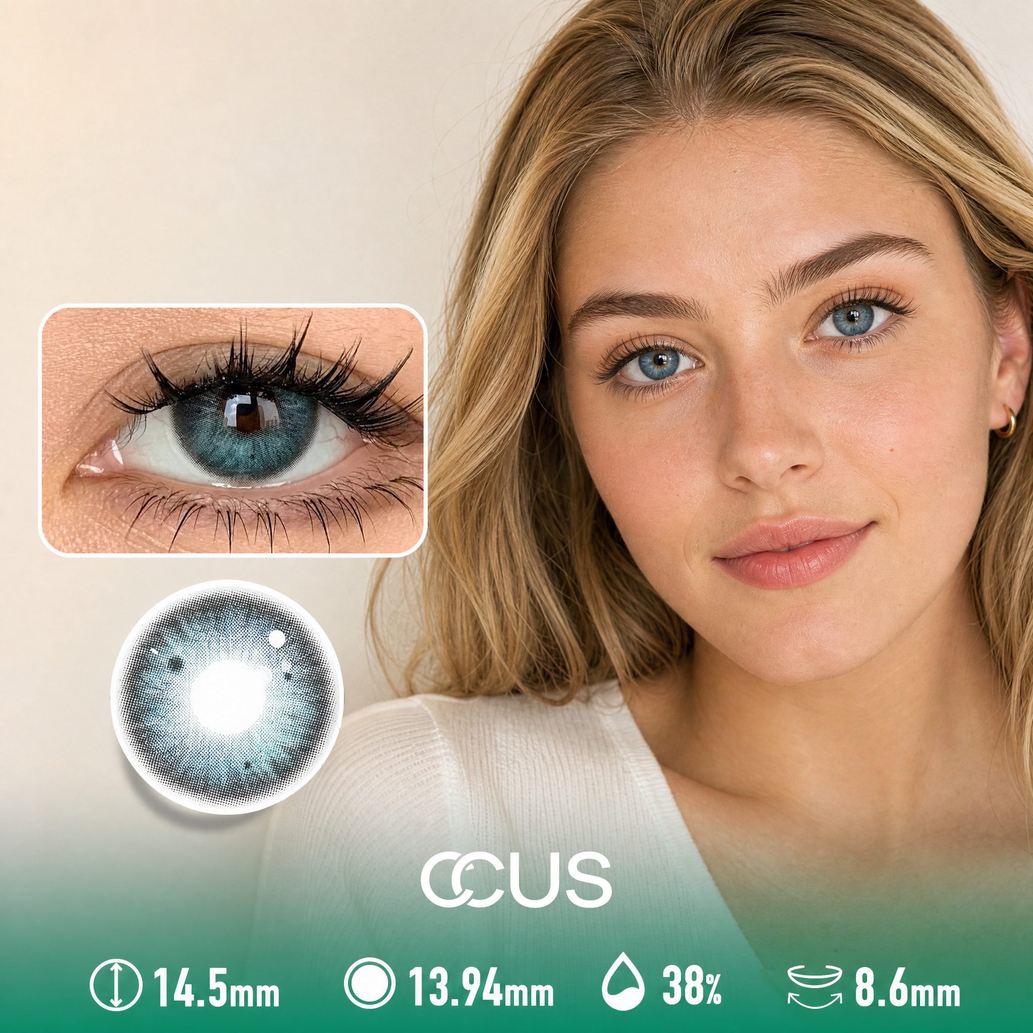Opal Breeze Sea Blue Contact Lenses