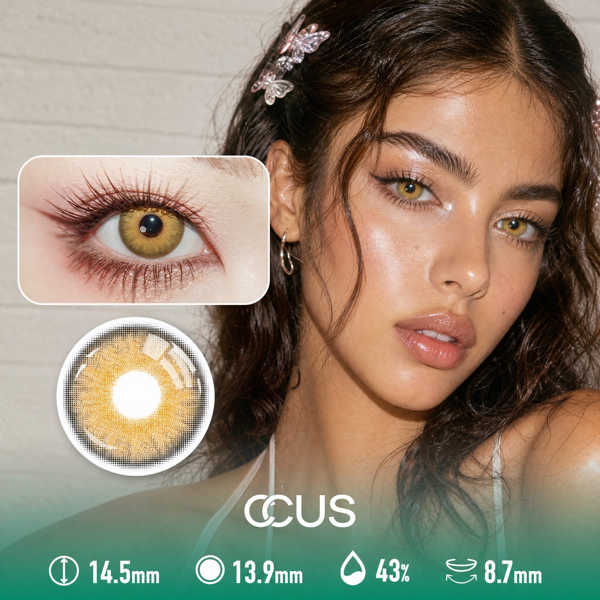 Opal Frost Honey Brown Contact Lenses