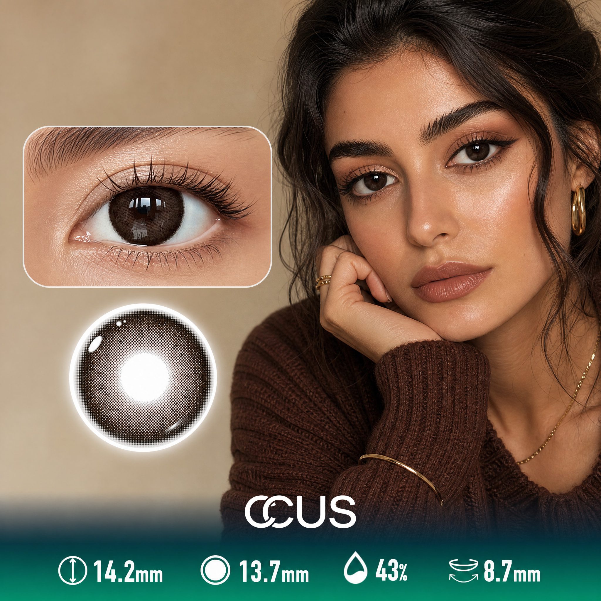 Paris Camellia Caramel Brown Contact Lenses