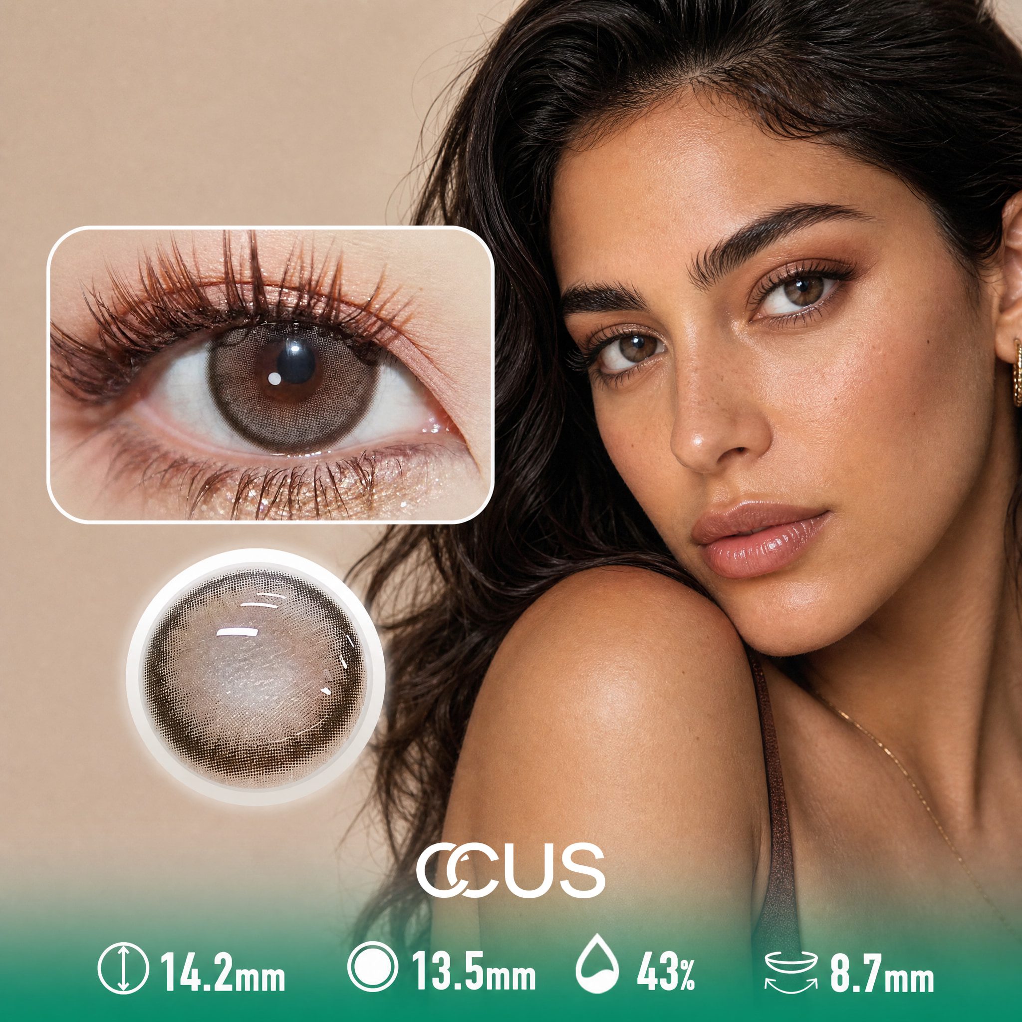 Peony Cloud Honey Brown Contact Lenses - Ccus Eyewear · Premium Colored Contacts Peony Cloud Honey Brown Contact Lenses