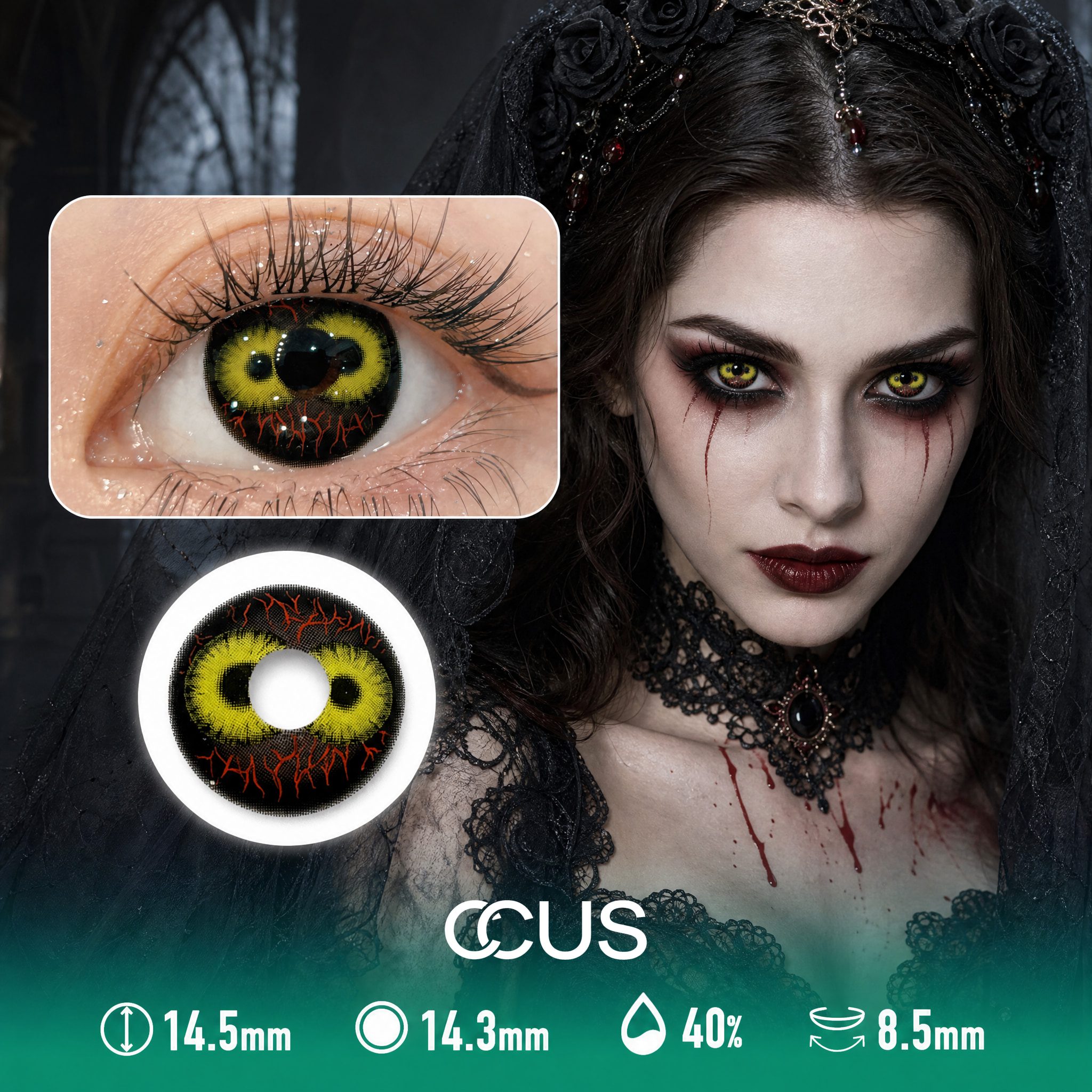 Phantom Green Halloween Contact Lenses