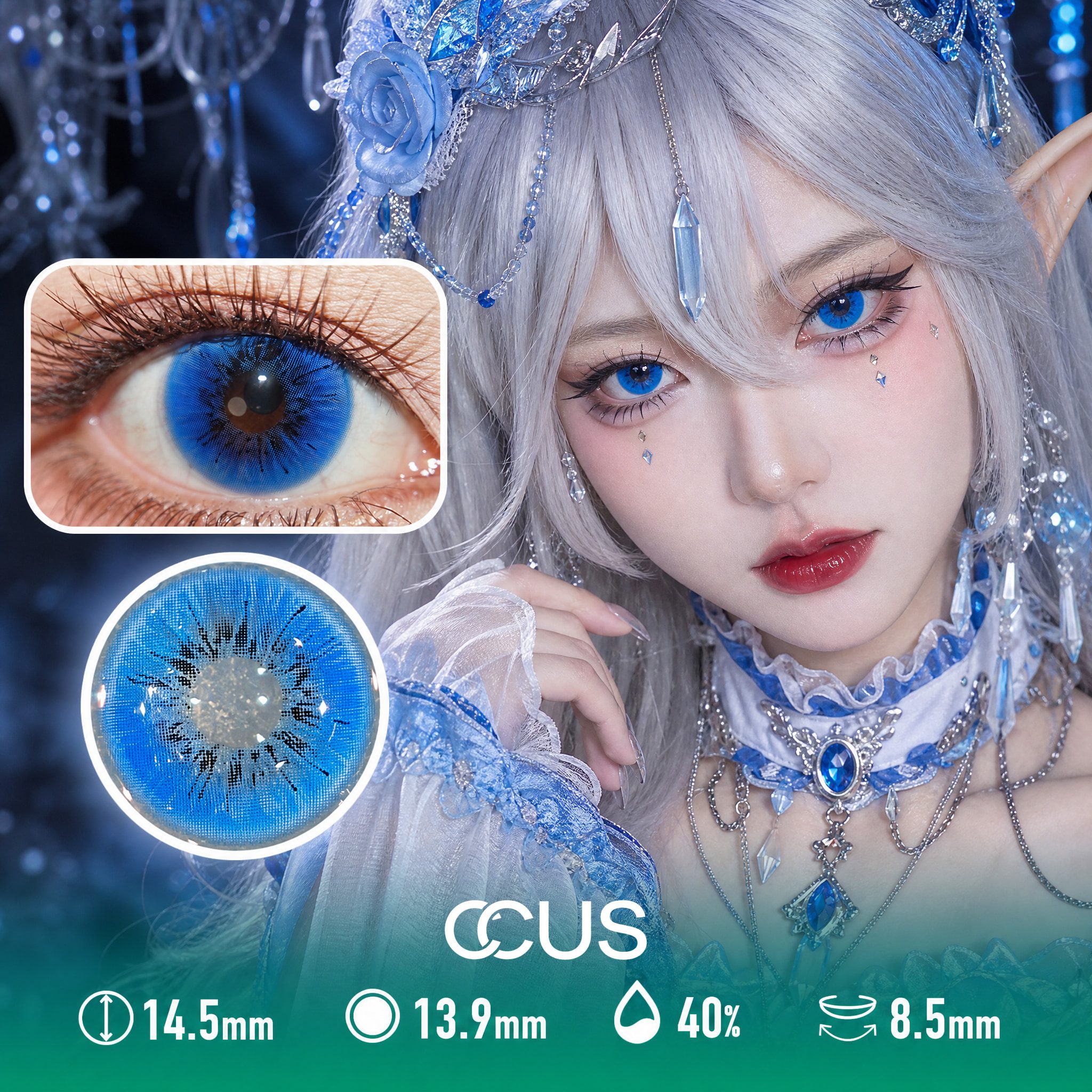 Phantom Nightmare Blue Party Contact Lenses - Ccus Eyewear · Premium Colored Contacts Phantom Nightmare Blue Party Contact Lenses