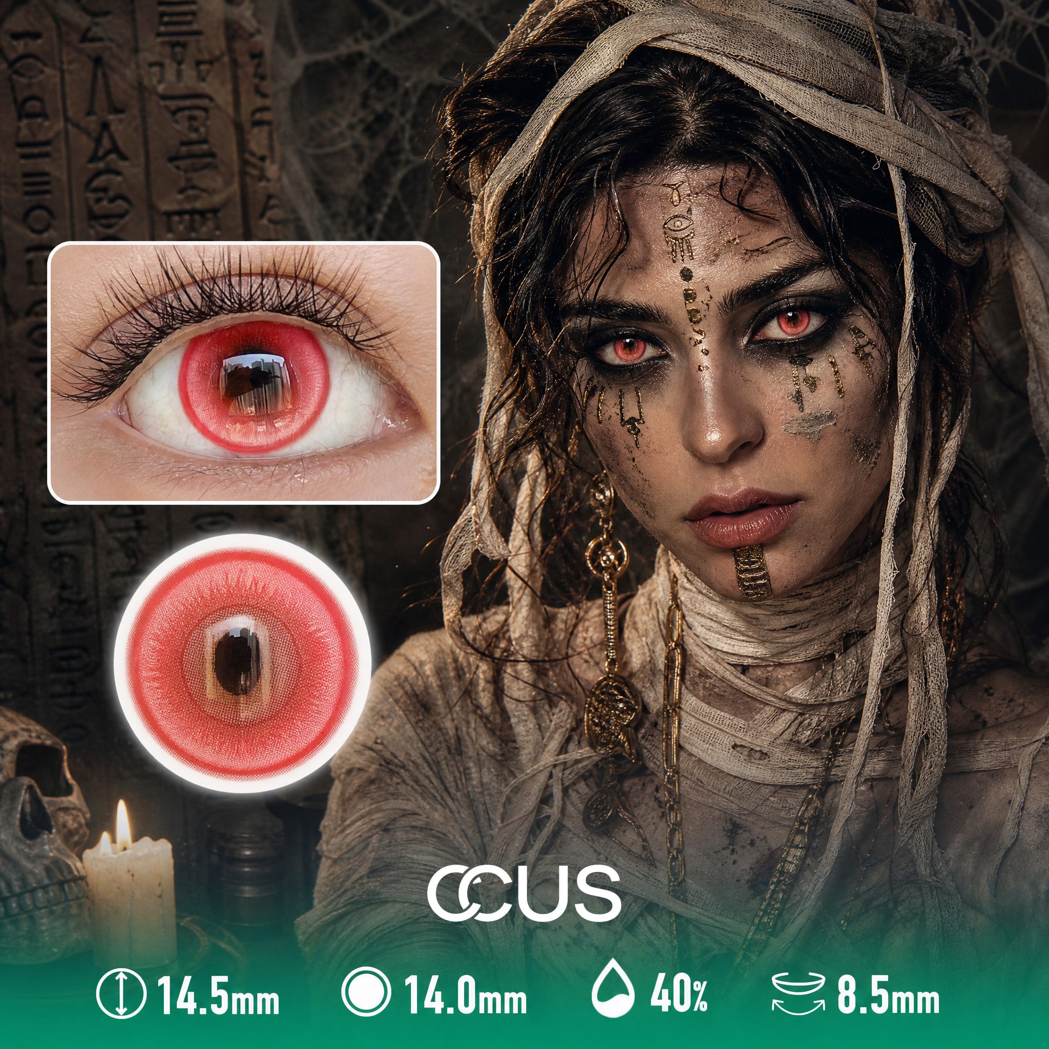 Phantom Nightmare Red Party Contact Lenses - Ccus Eyewear · Premium Colored Contacts Phantom Nightmare Red Party Contact Lenses