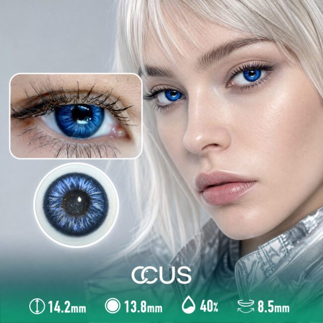 Radial Starburst Blue Cosplay Contact Lenses