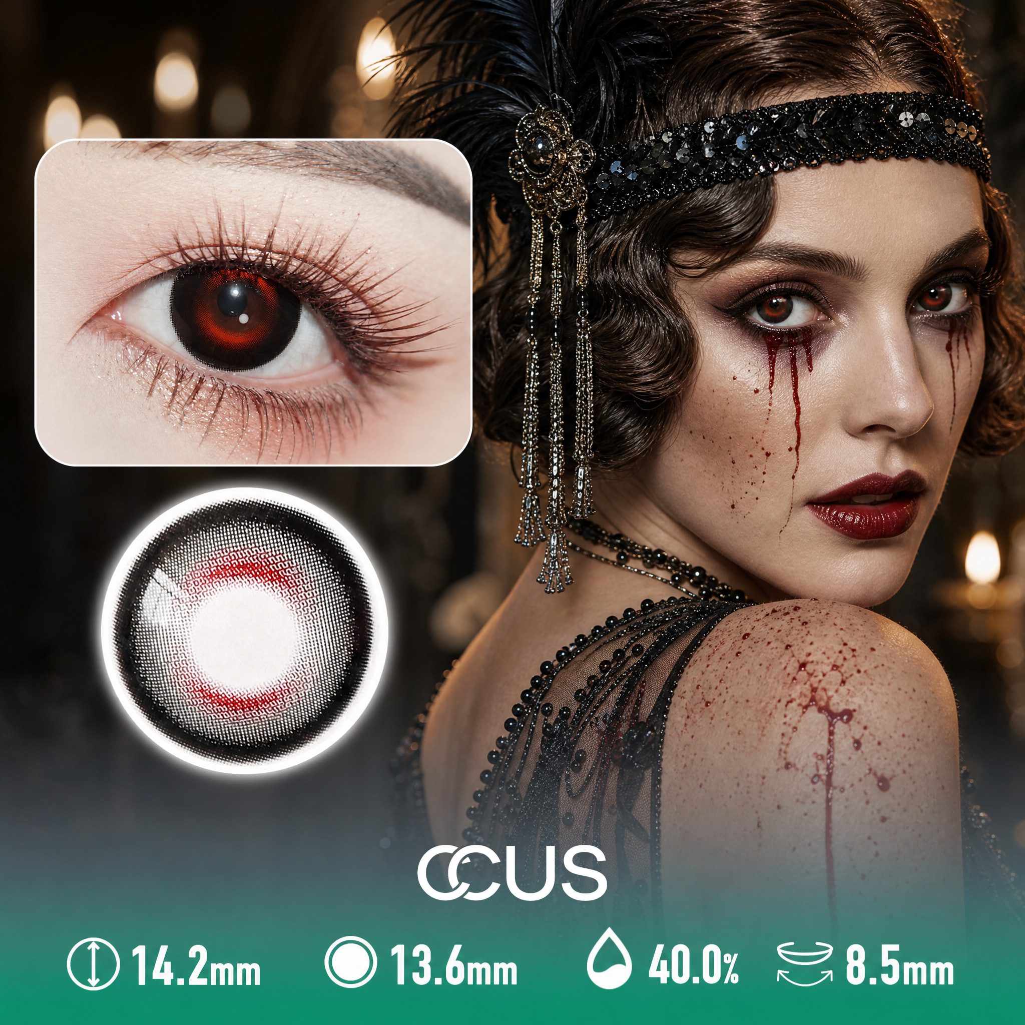 Red Black Halloween Contact Lenses