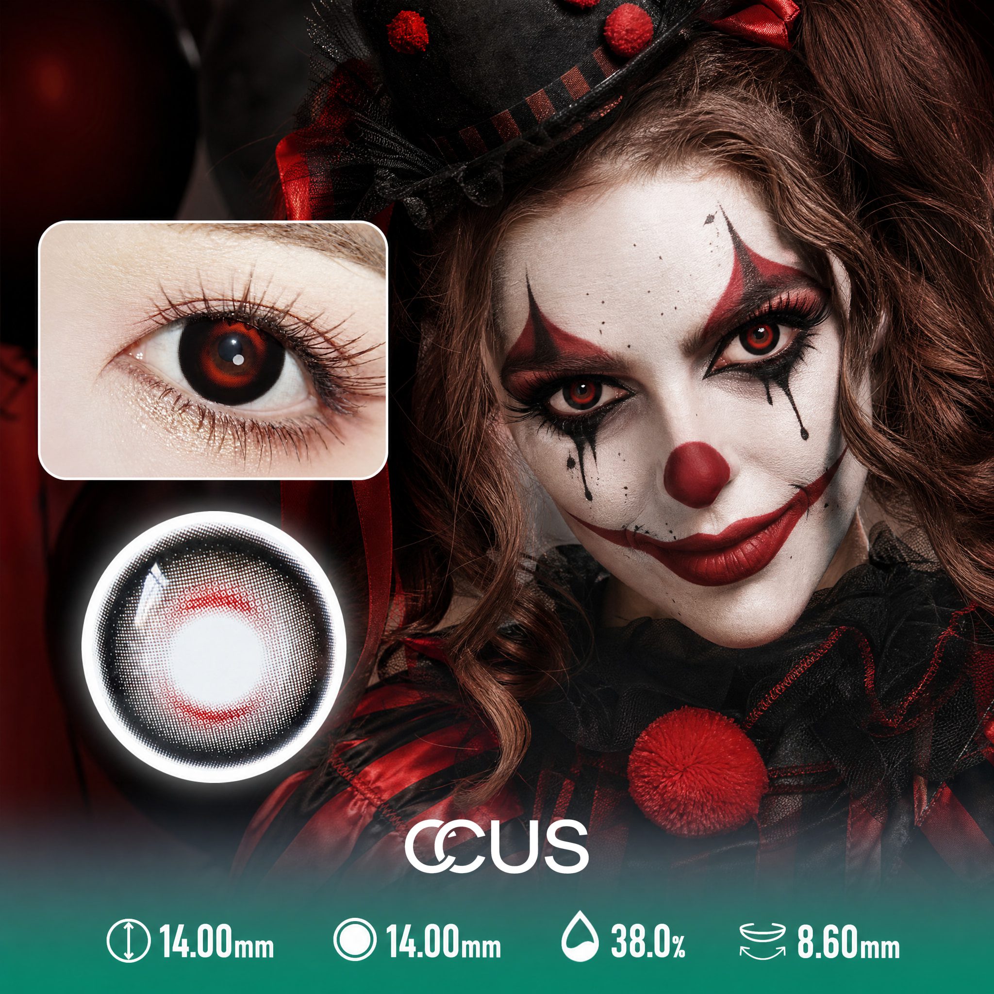 Red Black Halloween Contact Lenses