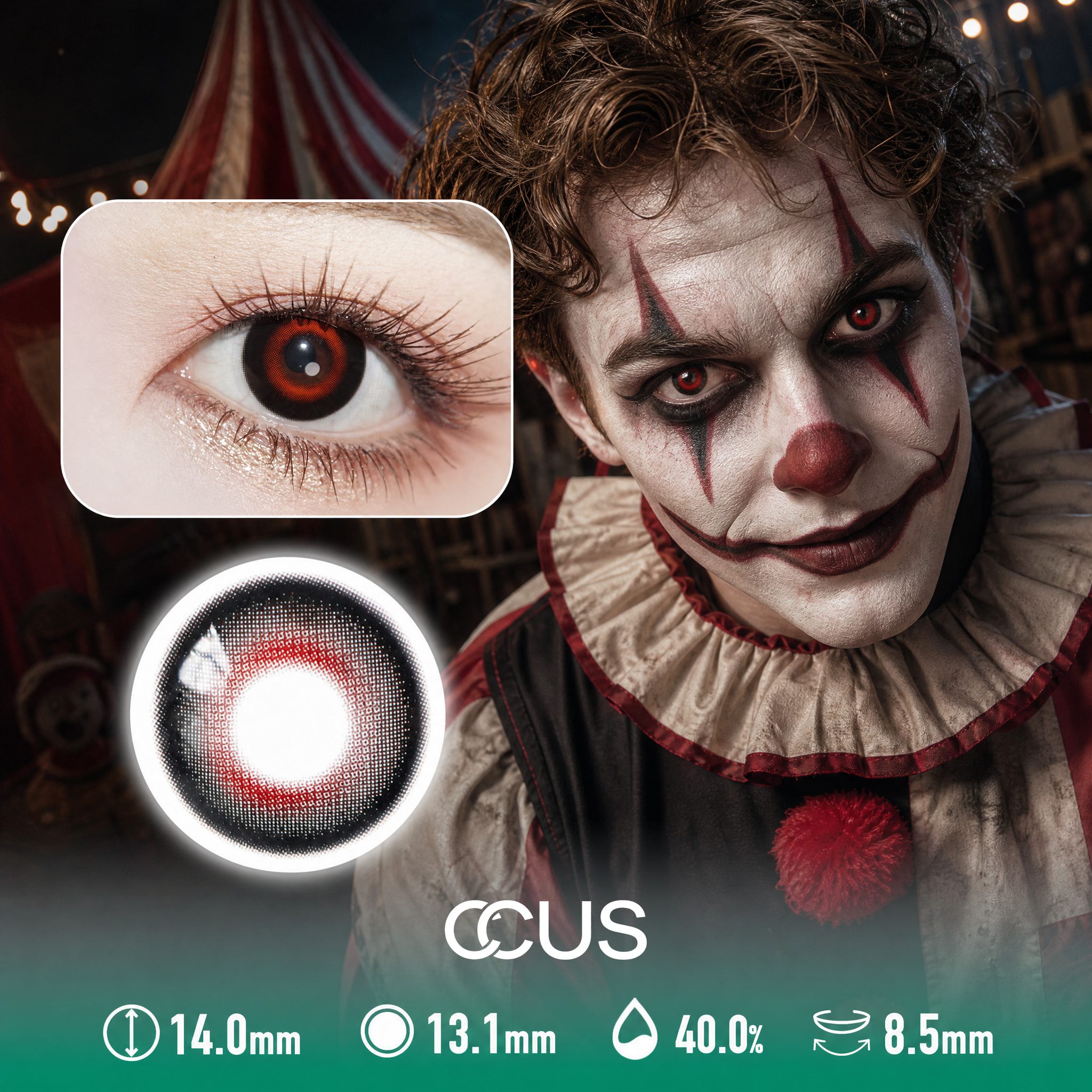 Red Black Halloween Contact Lenses