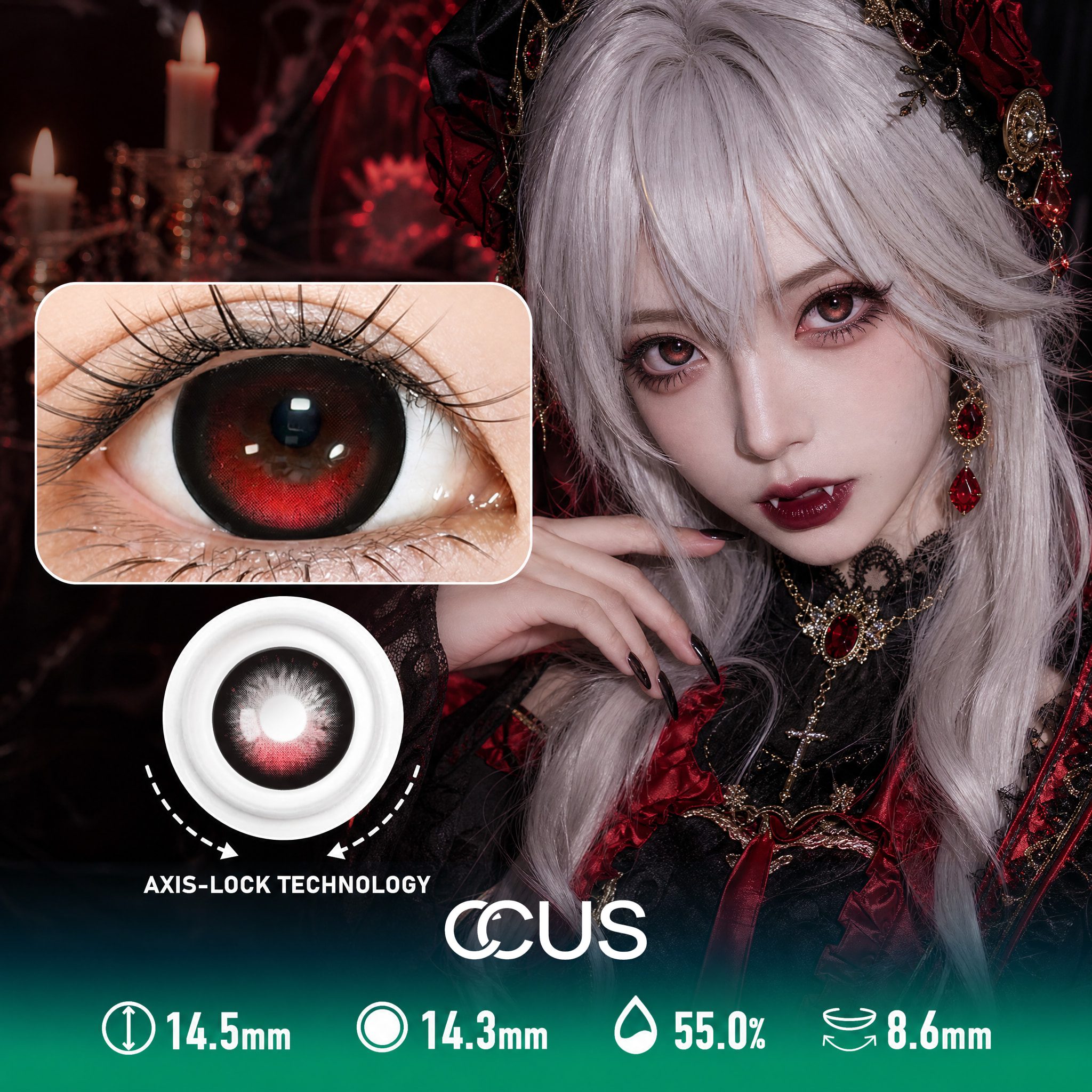 Red Brown Party Contact Lenses