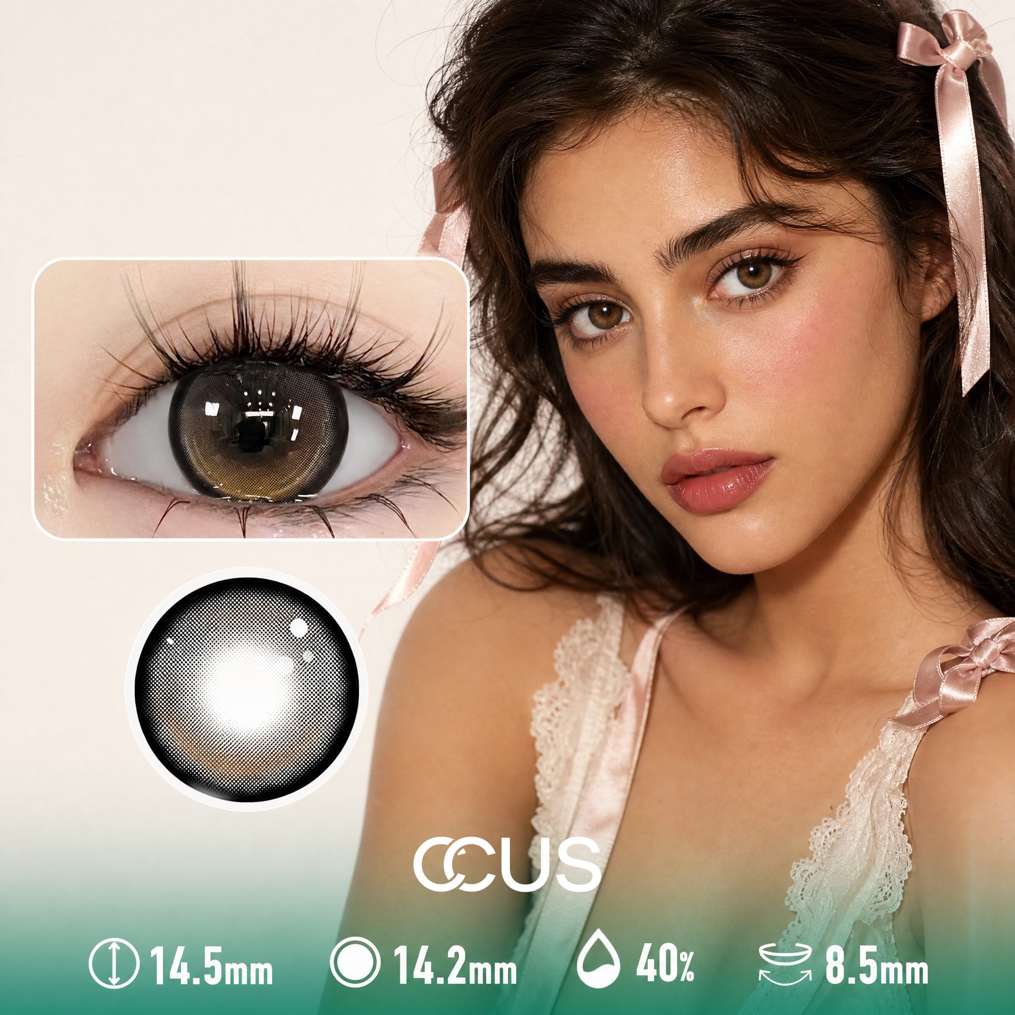 Ribbon Blush Amber Brown Contact Lenses