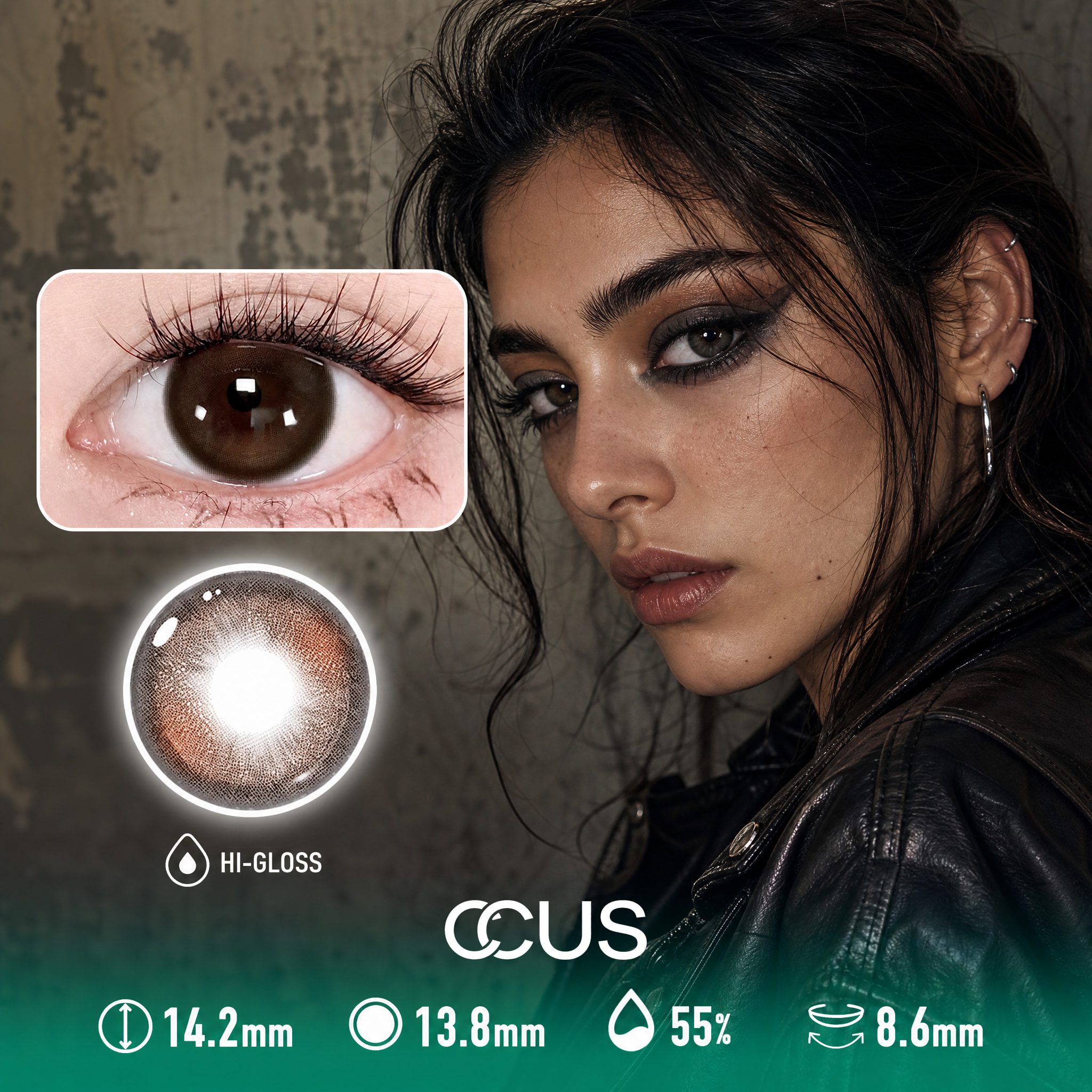 Riviera Gold Amber Brown Contact Lenses