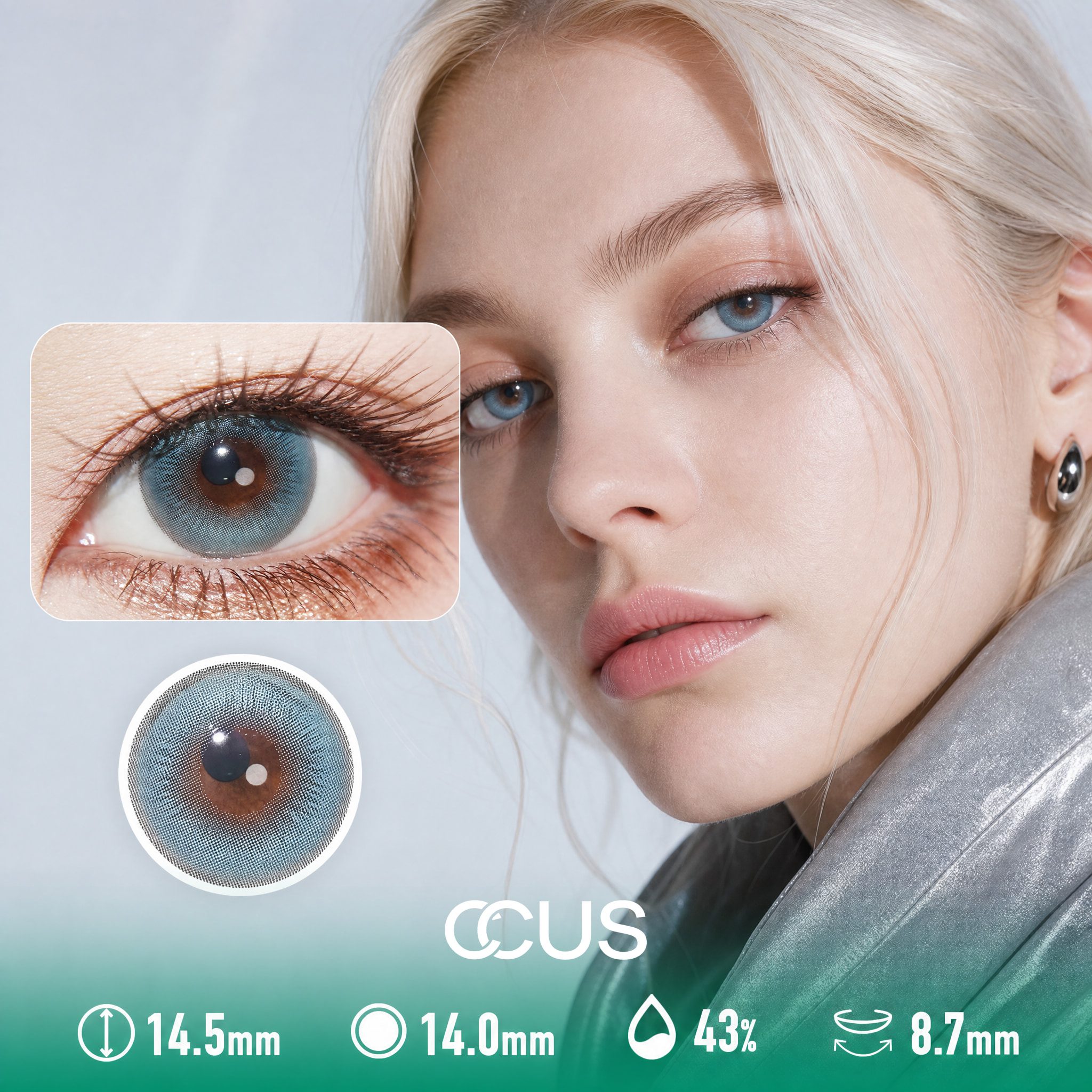 Satin Snow Blue Contact Lenses