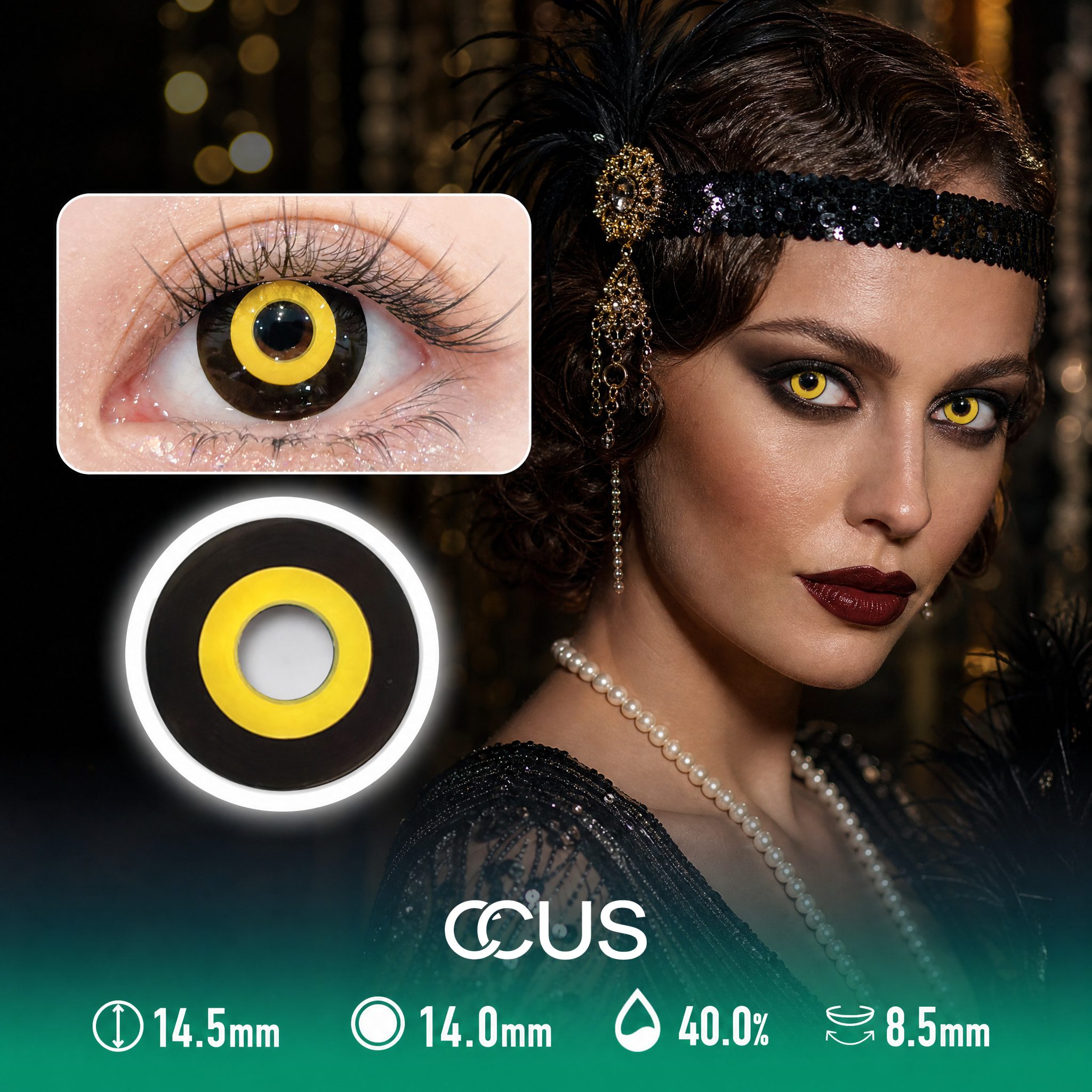 Seville Satin Gilded Yellow Contact Lenses - Ccus Eyewear · Premium Colored Contacts Seville Satin Gilded Yellow Contact Lenses
