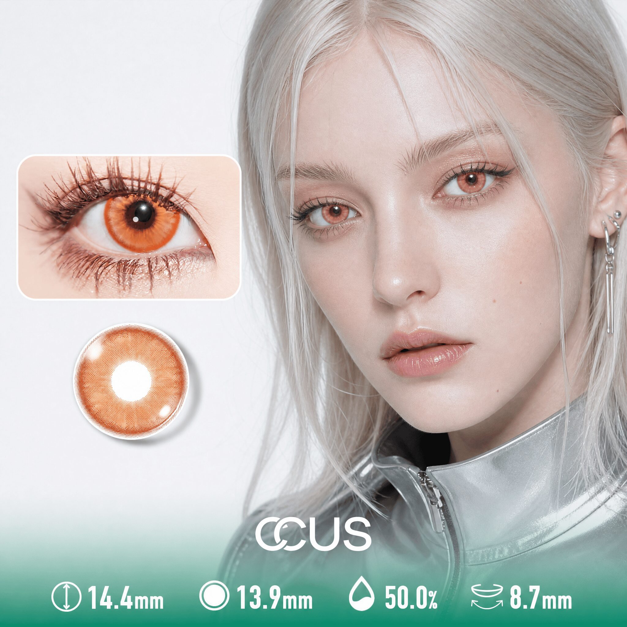 Sienna Bloom Amber Orange Contact Lenses