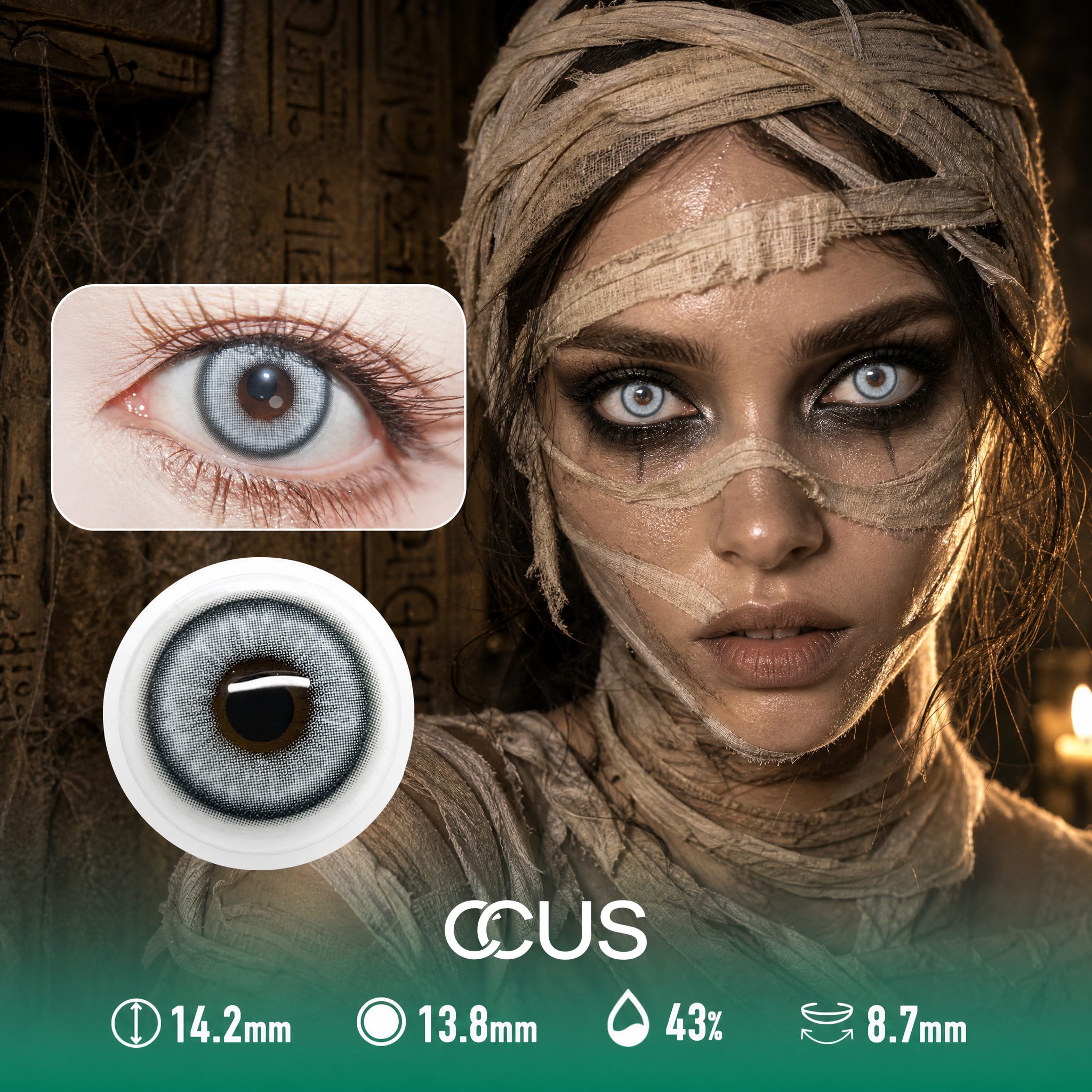 Silver Grey Party Contact Lenses - Ccus Eyewear · Premium Colored Contacts Silver Grey Party Contact Lenses