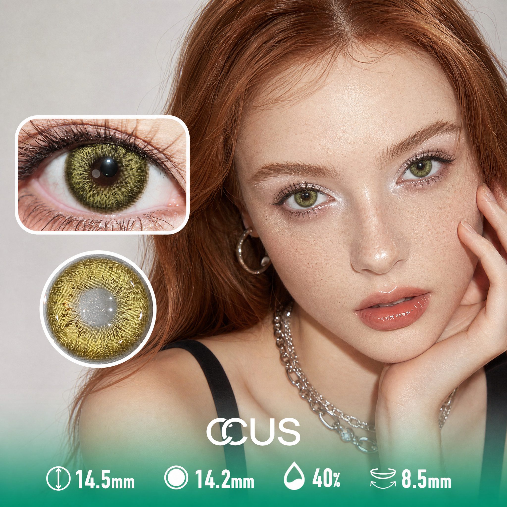 Static Gloss Moss Green Contact Lenses
