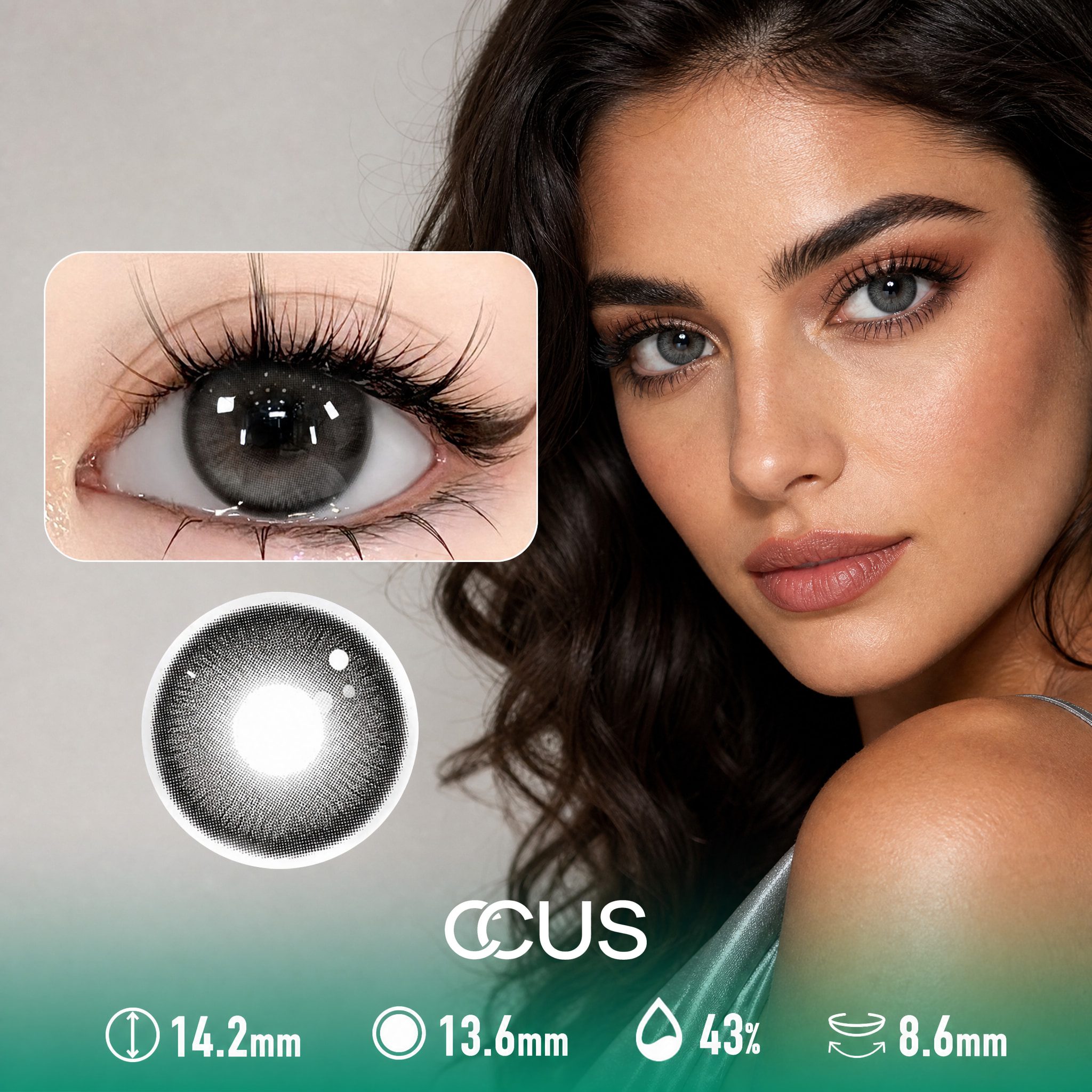 Storm Peony Grey Contact Lenses