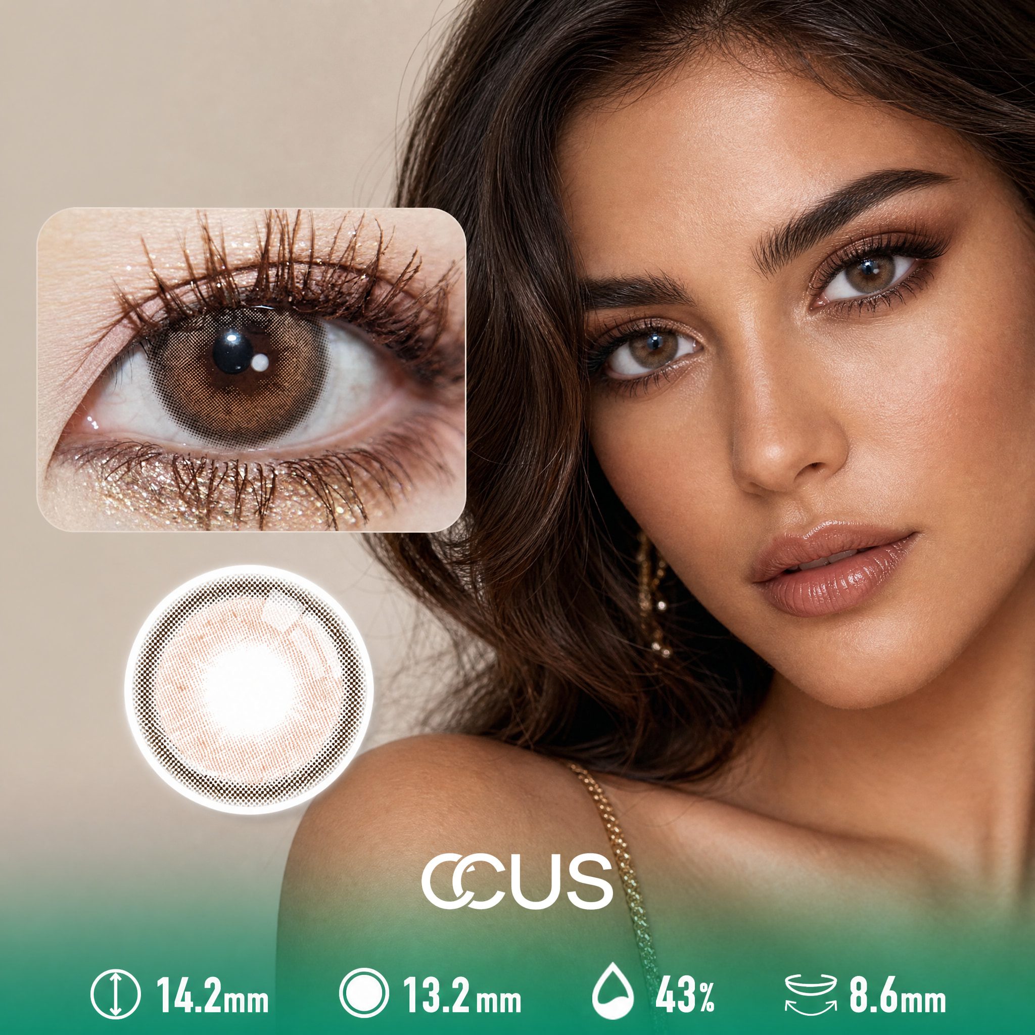 Sunrise Amber Brown Contact Lenses - Ccus Eyewear · Premium Colored Contacts Sunrise Amber Brown Contact Lenses