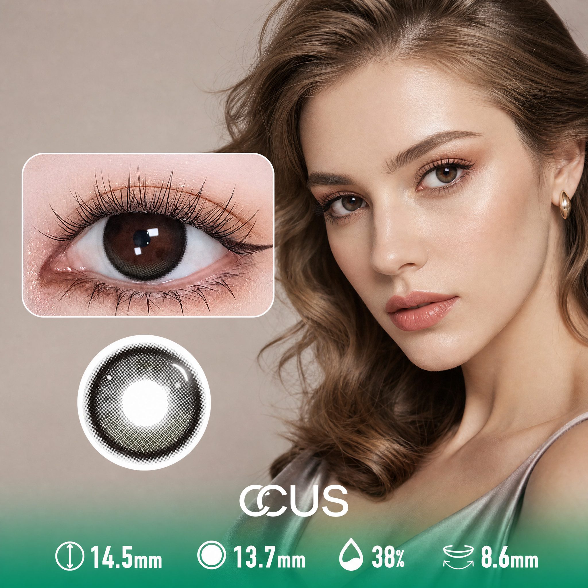 Velvet Camellia Smoke Grey Contact Lenses