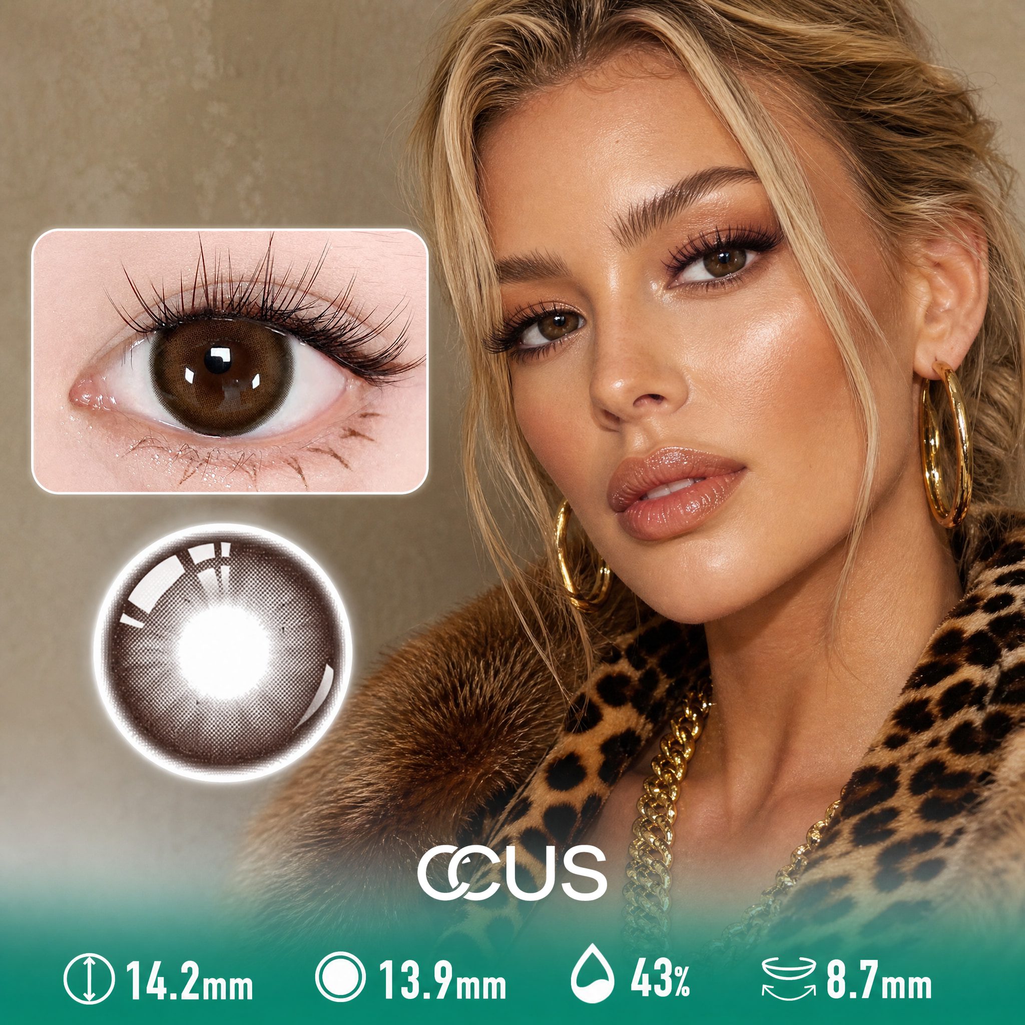 Velvet Leopard Amber Brown Contact Lenses