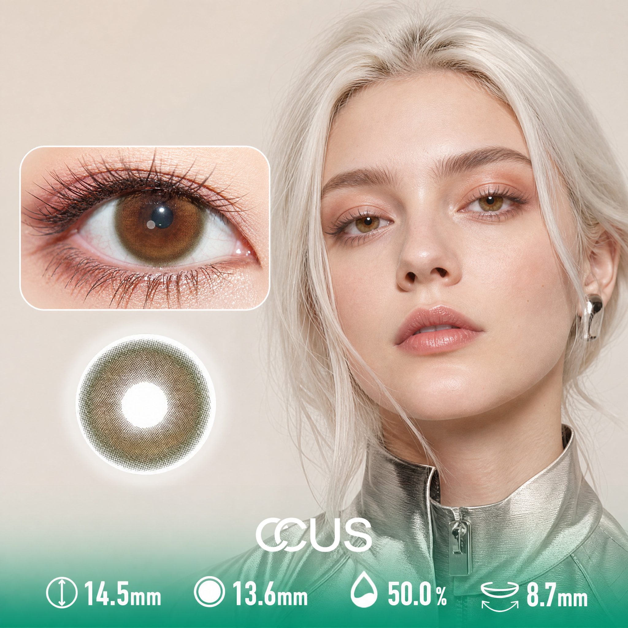 Velvet Serene Forest Green Contact Lenses