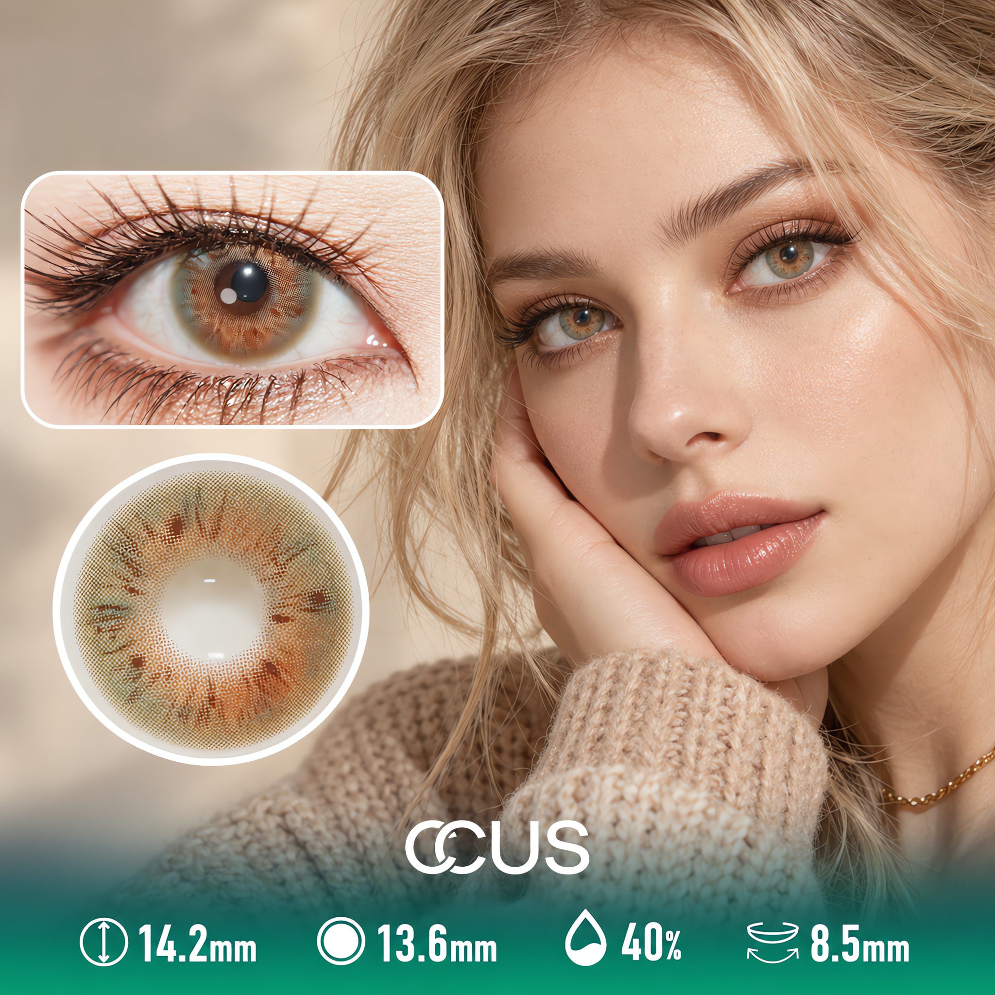 Vienna Latte Caramel Brown Contact Lenses