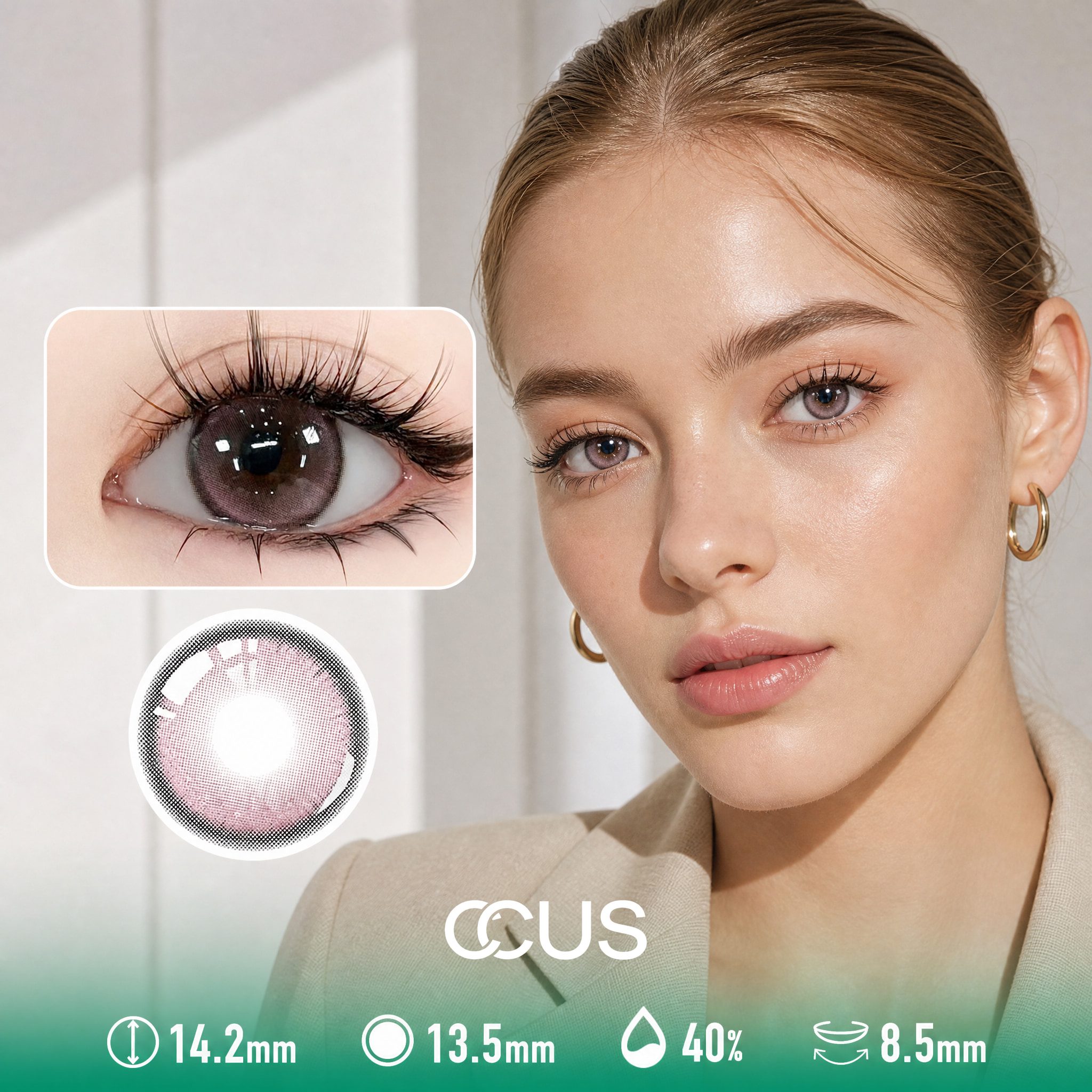 Watercolor Melancholy Pink Contact Lenses