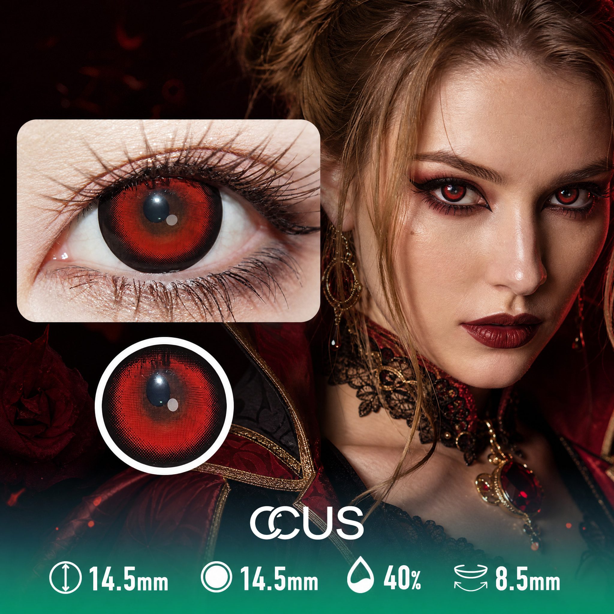 Aurora Red Contact Lenses