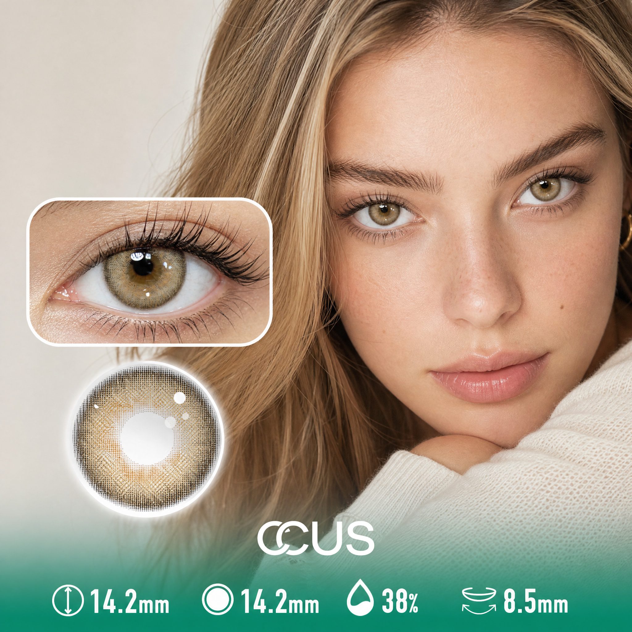 Bare Light Amber Brown Contact Lenses