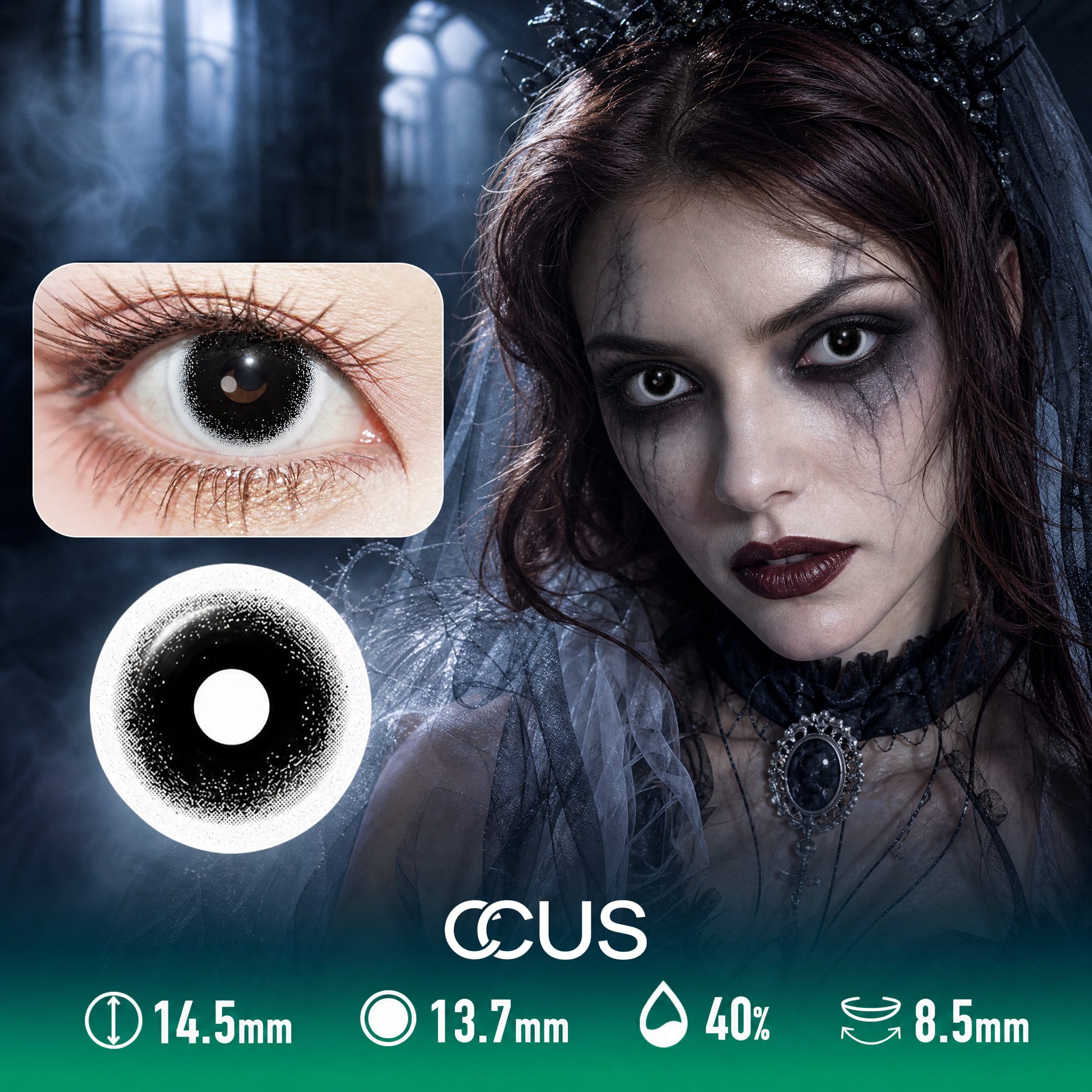 Black Black Halloween Contact Lenses - Ccus Eyewear · Premium Colored Contacts Black Black Halloween Contact Lenses
