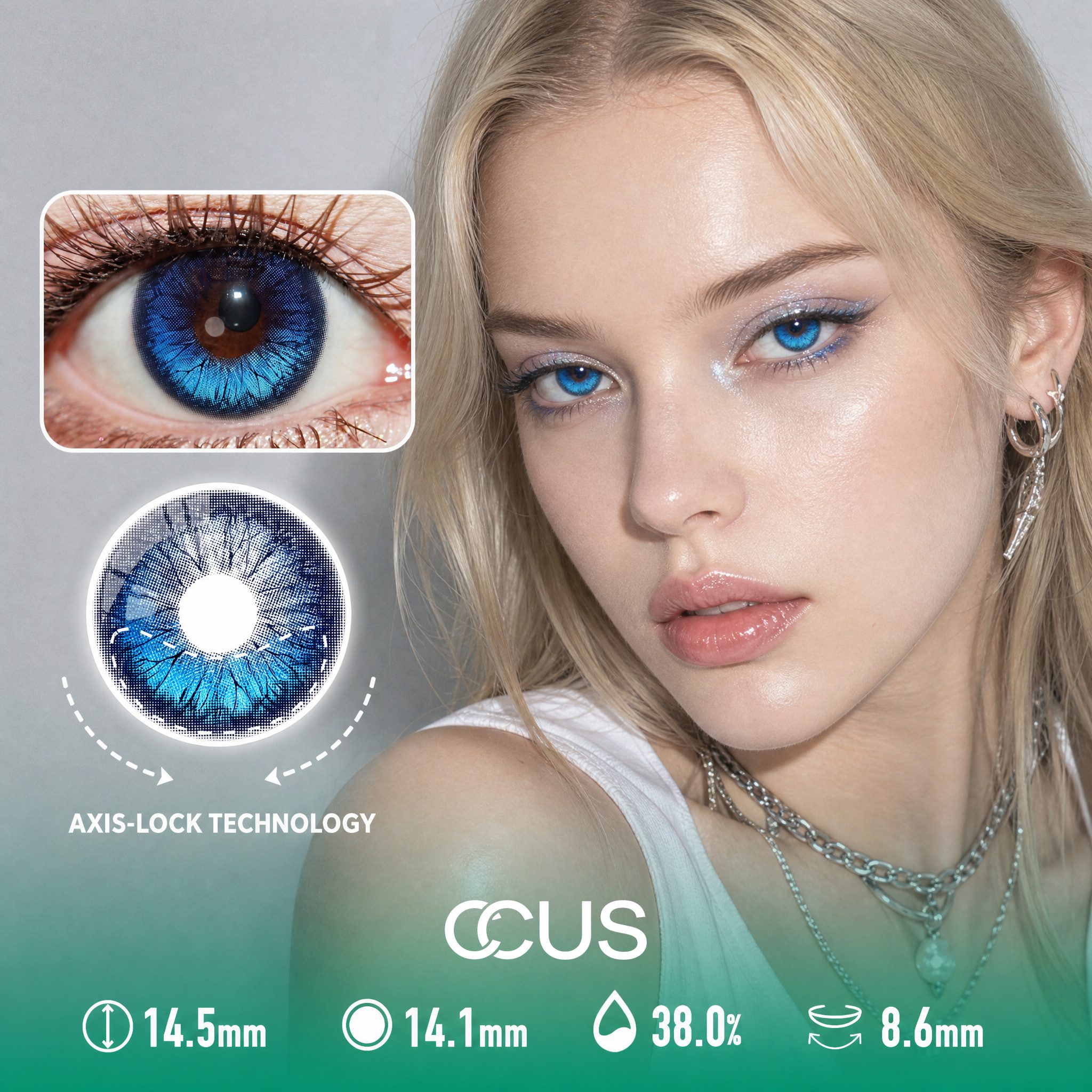Butterfly Chrome Cobalt Blue Contact Lenses