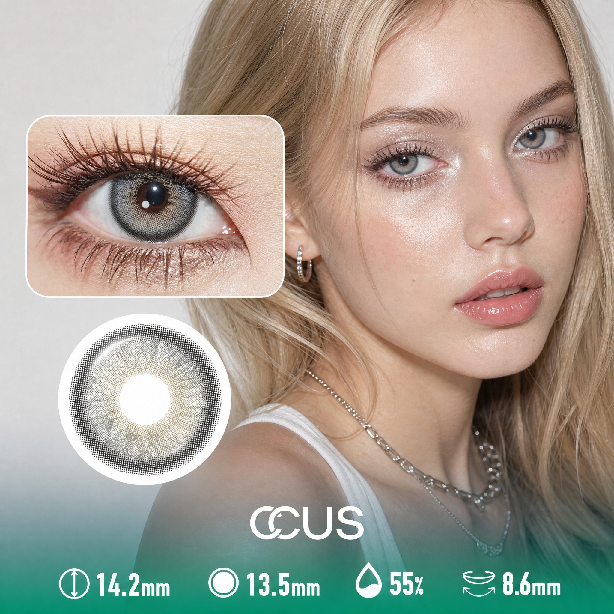 Butterfly Frost Ash Grey Contact Lenses