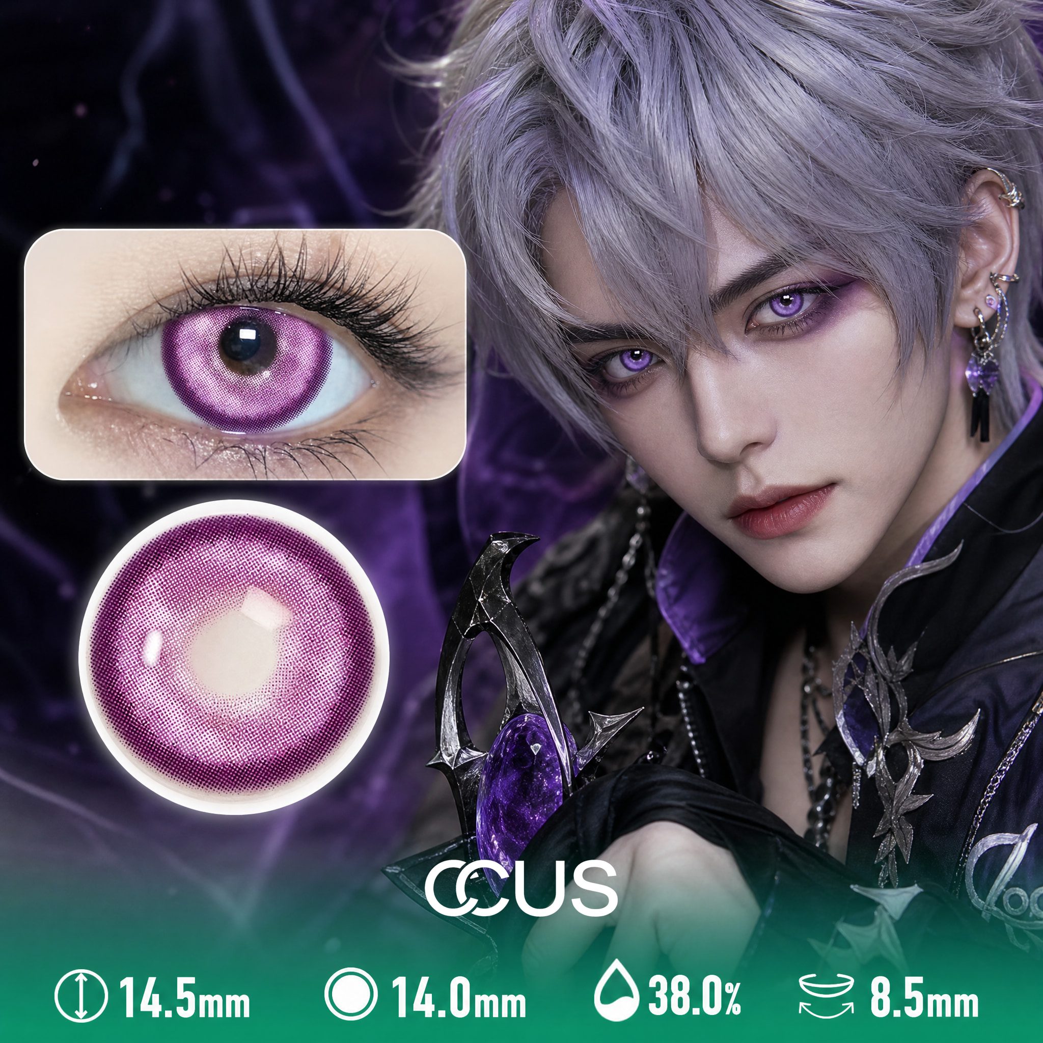 Butterfly Purple Party Contact Lenses - Ccus Eyewear · Premium Colored Contacts Butterfly Purple Party Contact Lenses