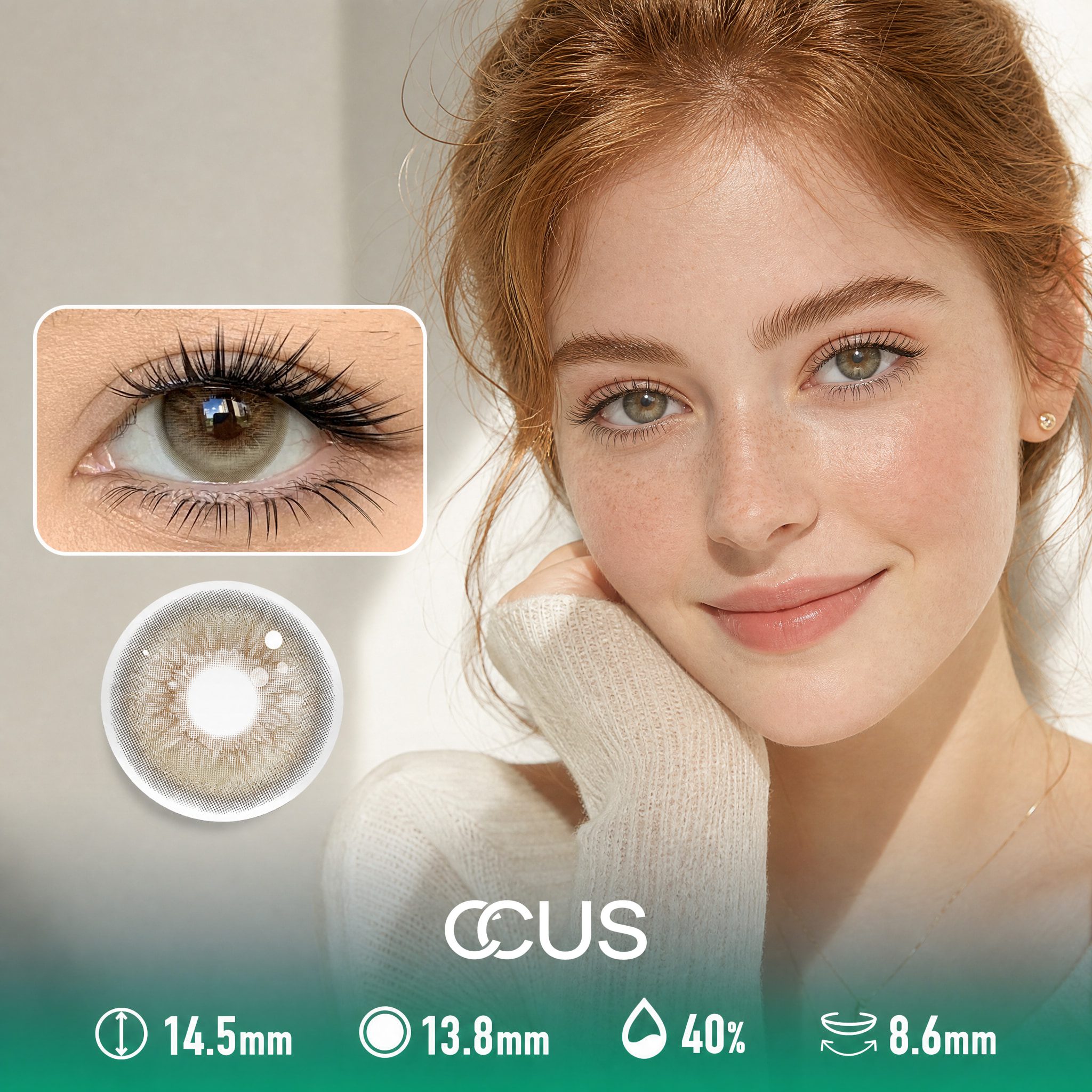 Camellia Mist Cocoa Brown Contact Lenses