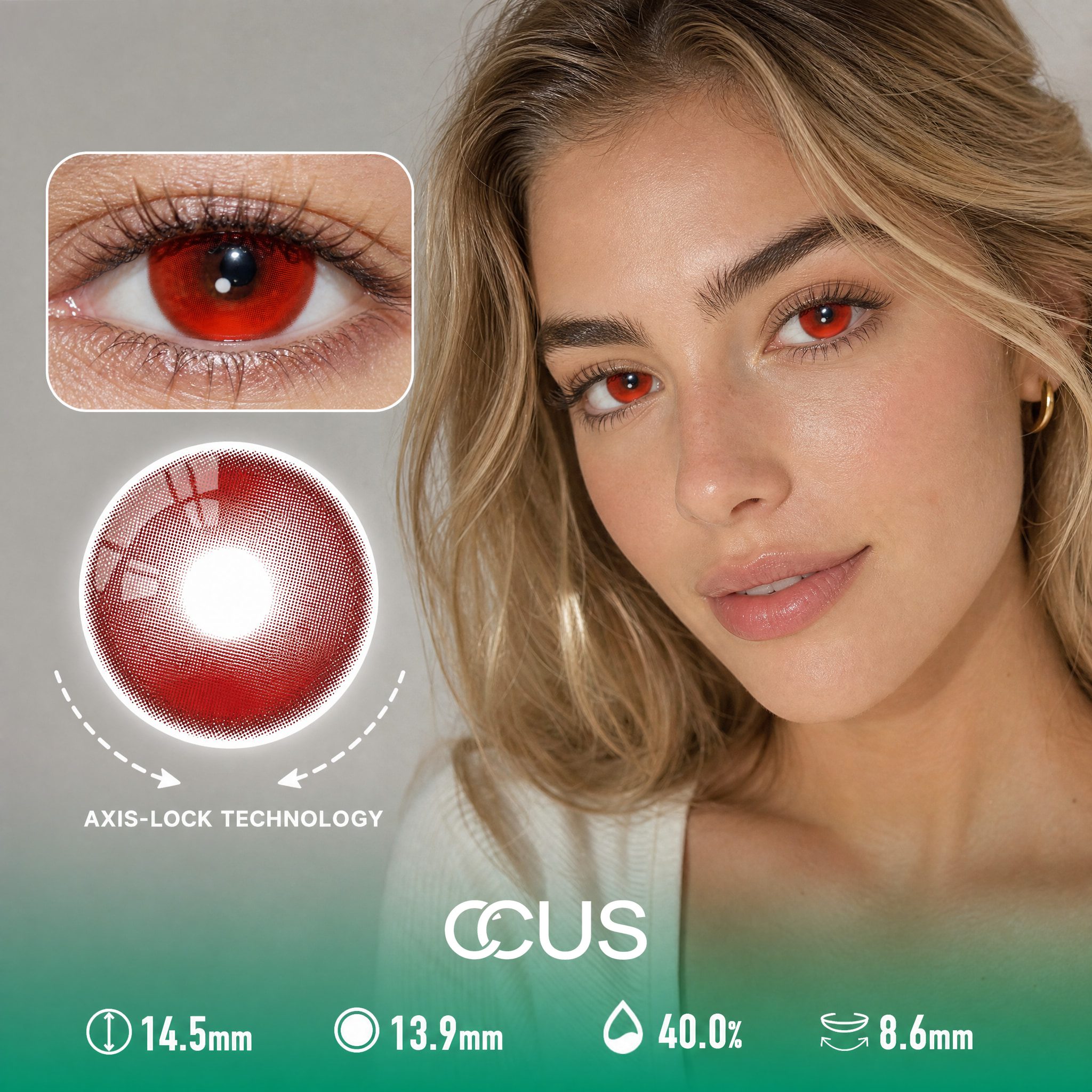 Candlelit Ruby Red Contact Lenses