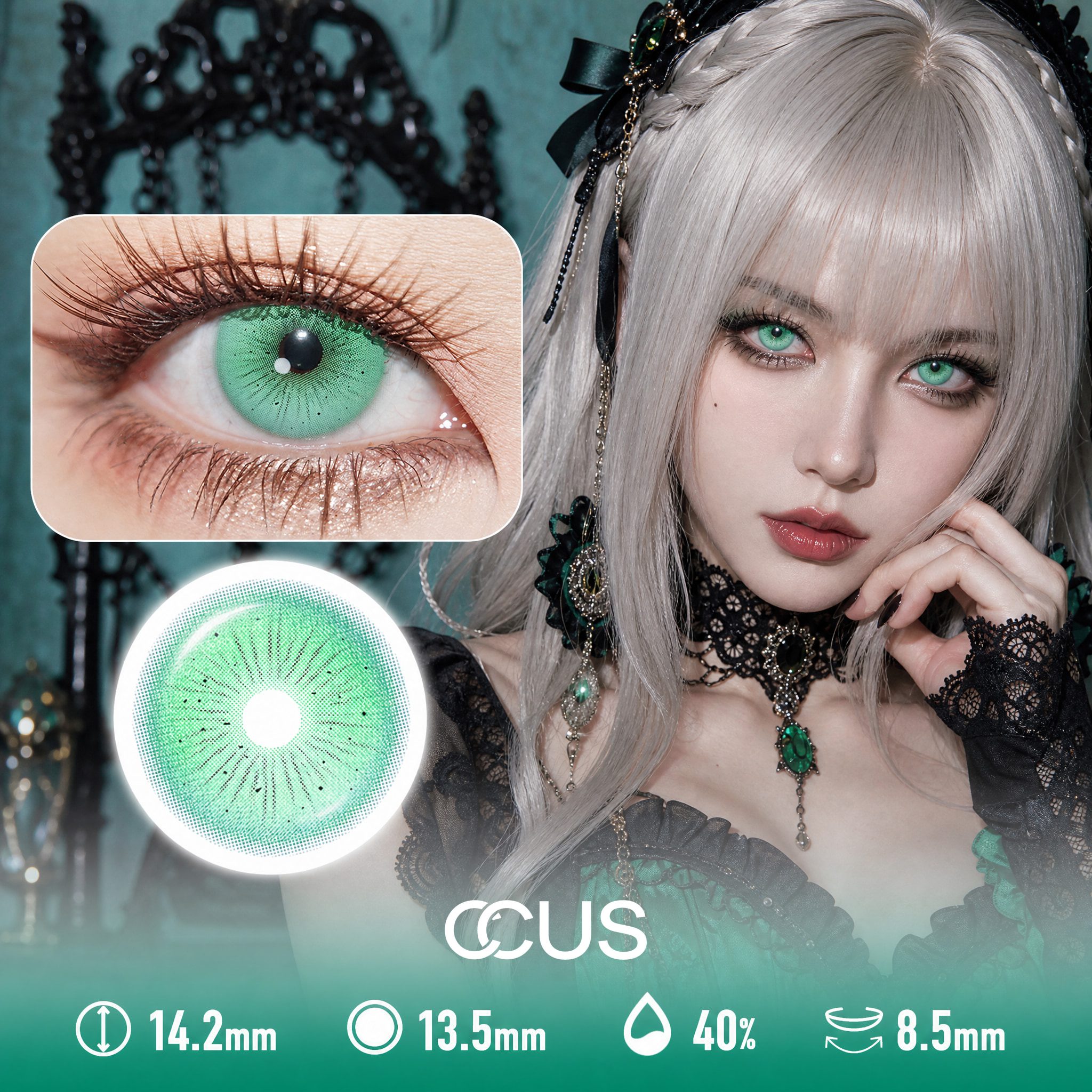 Carnival Green Party Contact Lenses