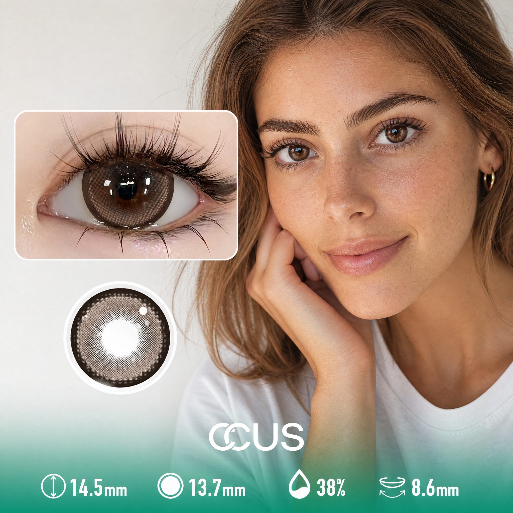 Cinnamon Hearth Amber Brown Contact Lenses