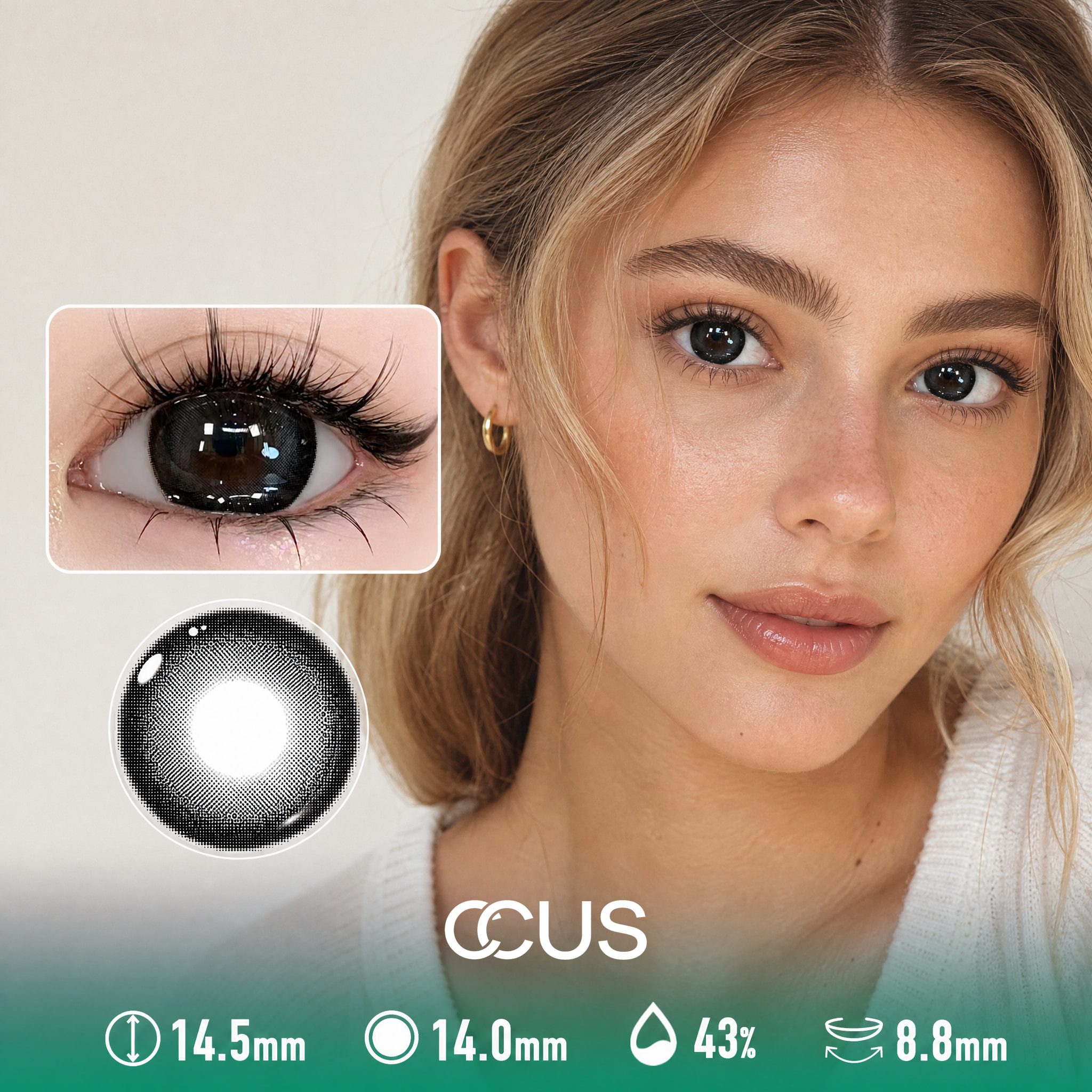 Cloud Blossom Grey Contact Lenses - Ccus Eyewear · Premium Colored Contacts Cloud Blossom Grey Contact Lenses
