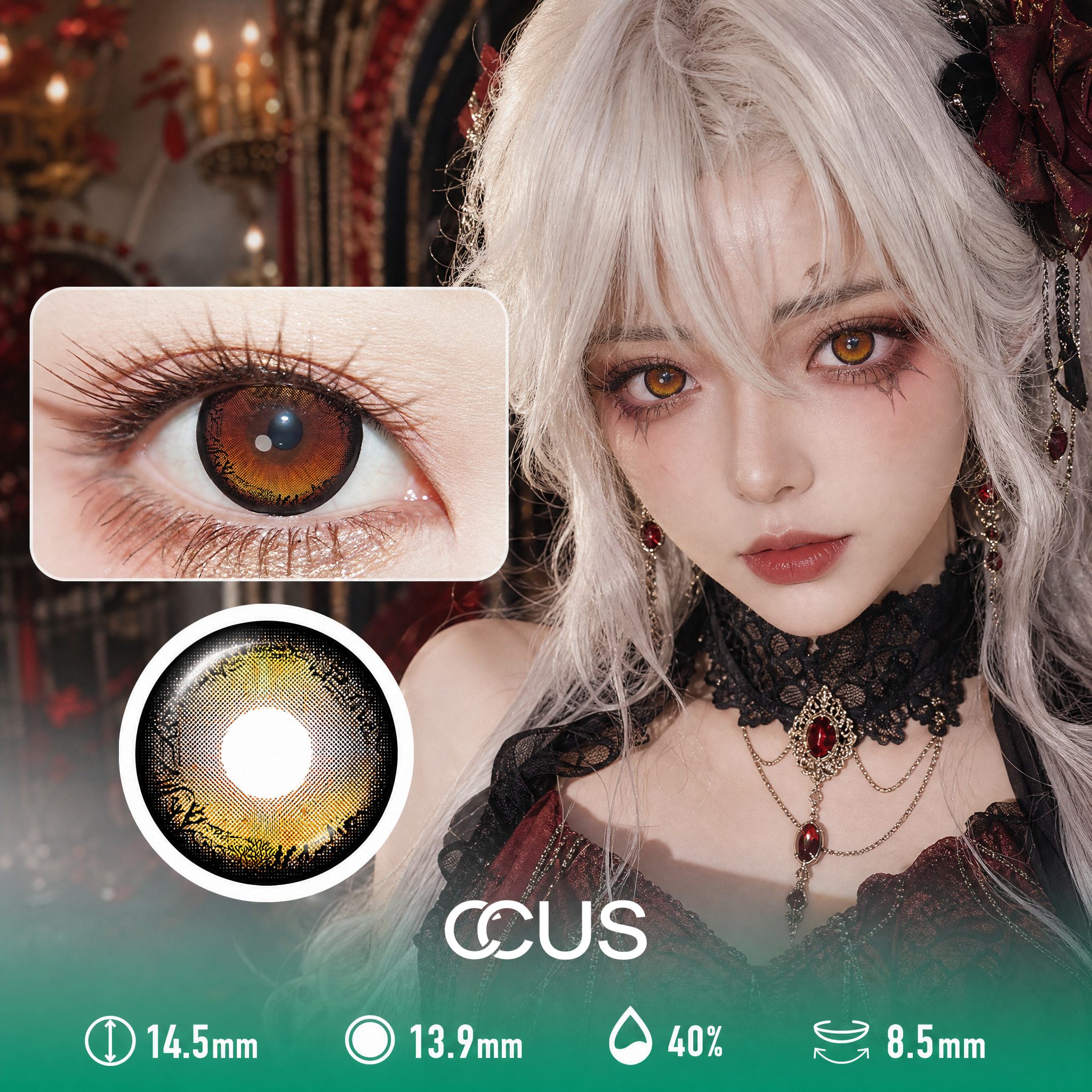 Confetti Brown Party Contact Lenses