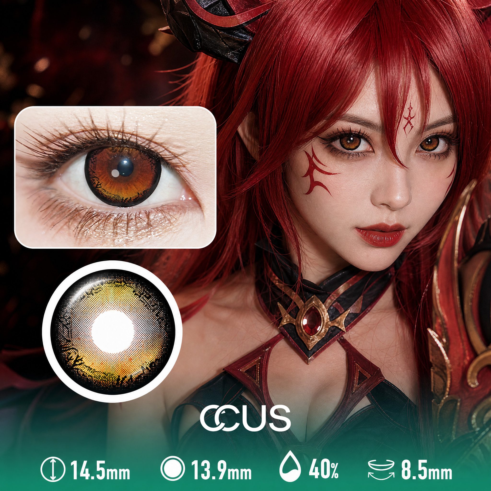 Confetti Brown Party Contact Lenses