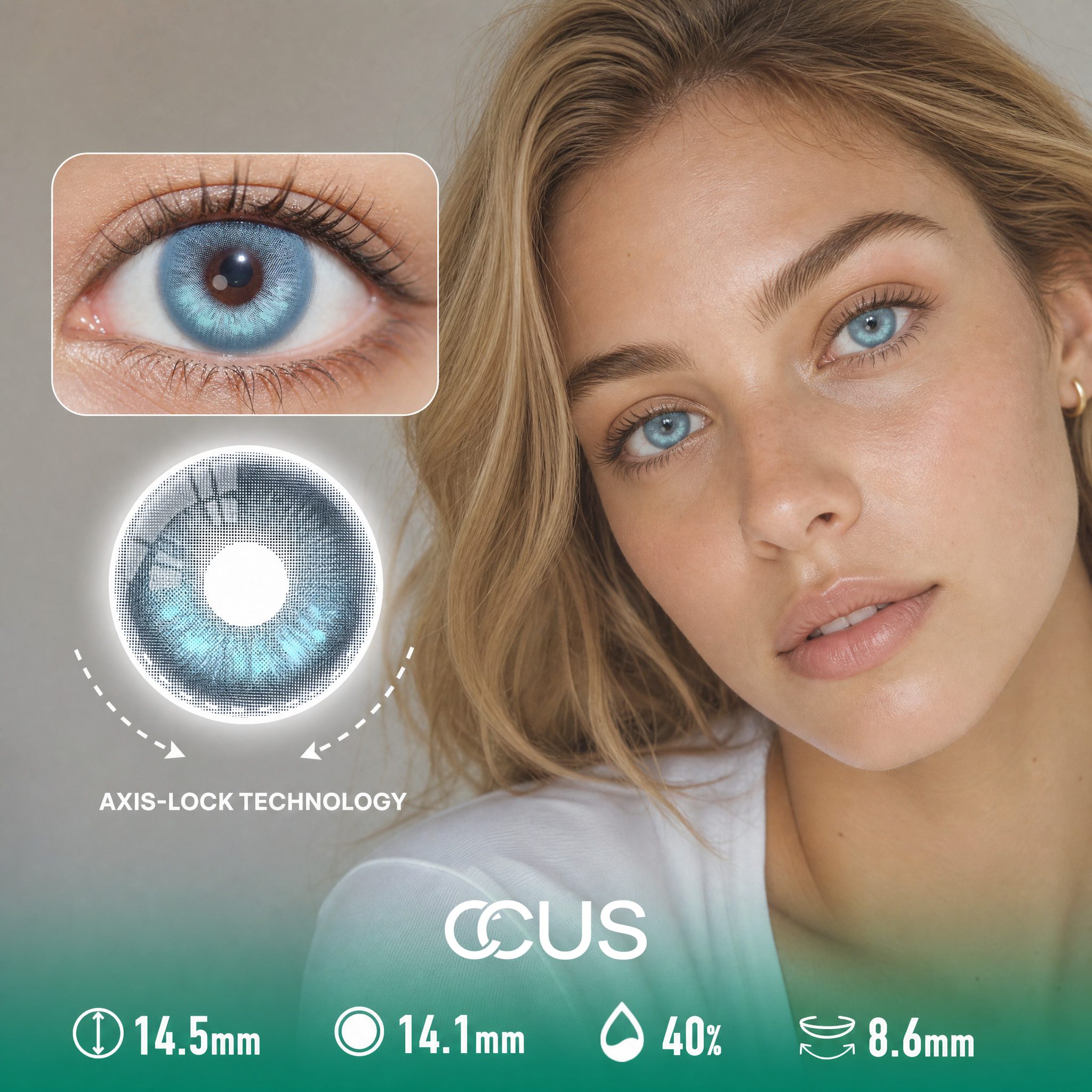Dewdrop Azure Blue Contact Lenses